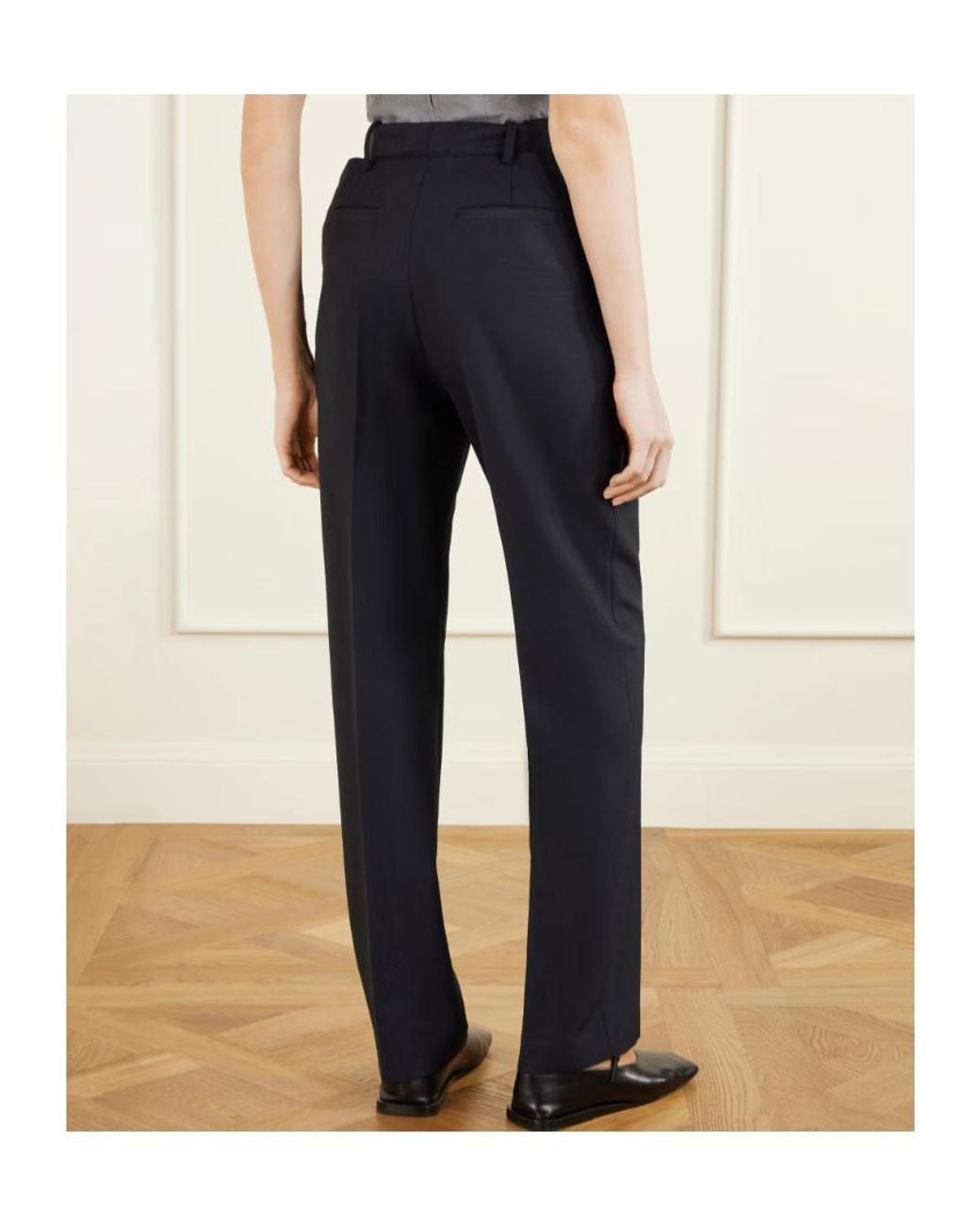 Jil Sander Blue Split-Waist Tailored Pants