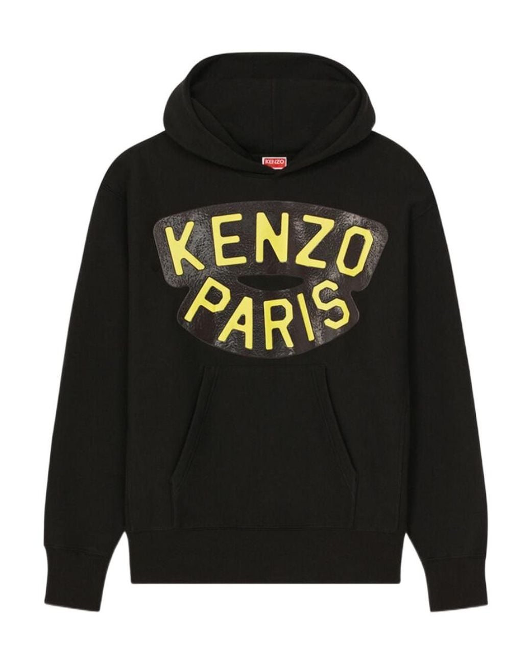 KENZO Black Logo Printed Hoodie for men