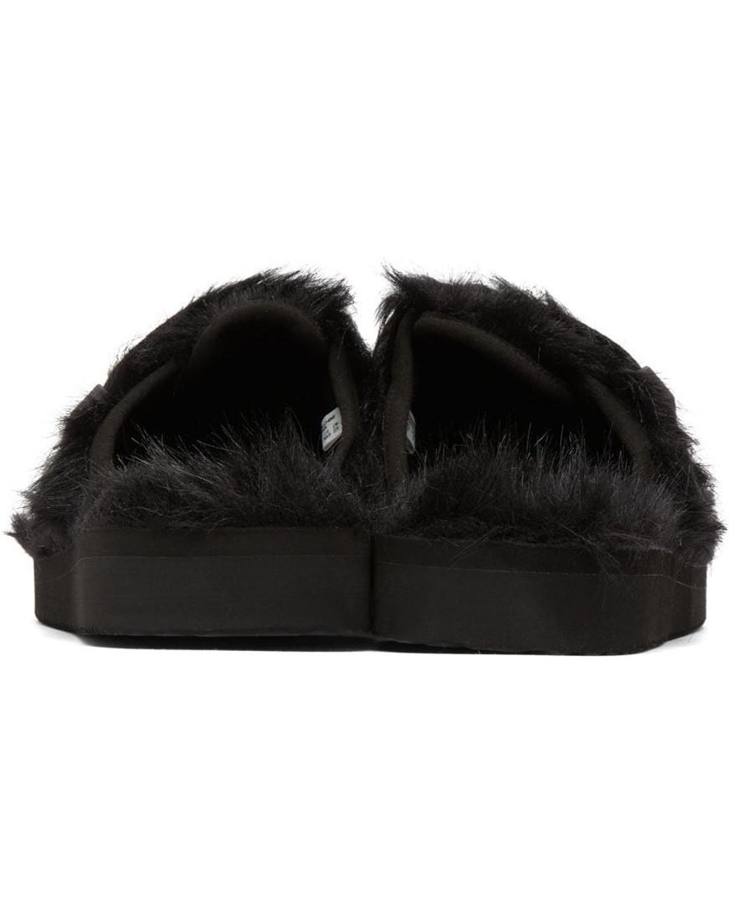 Suicoke Black Logo Slides for men