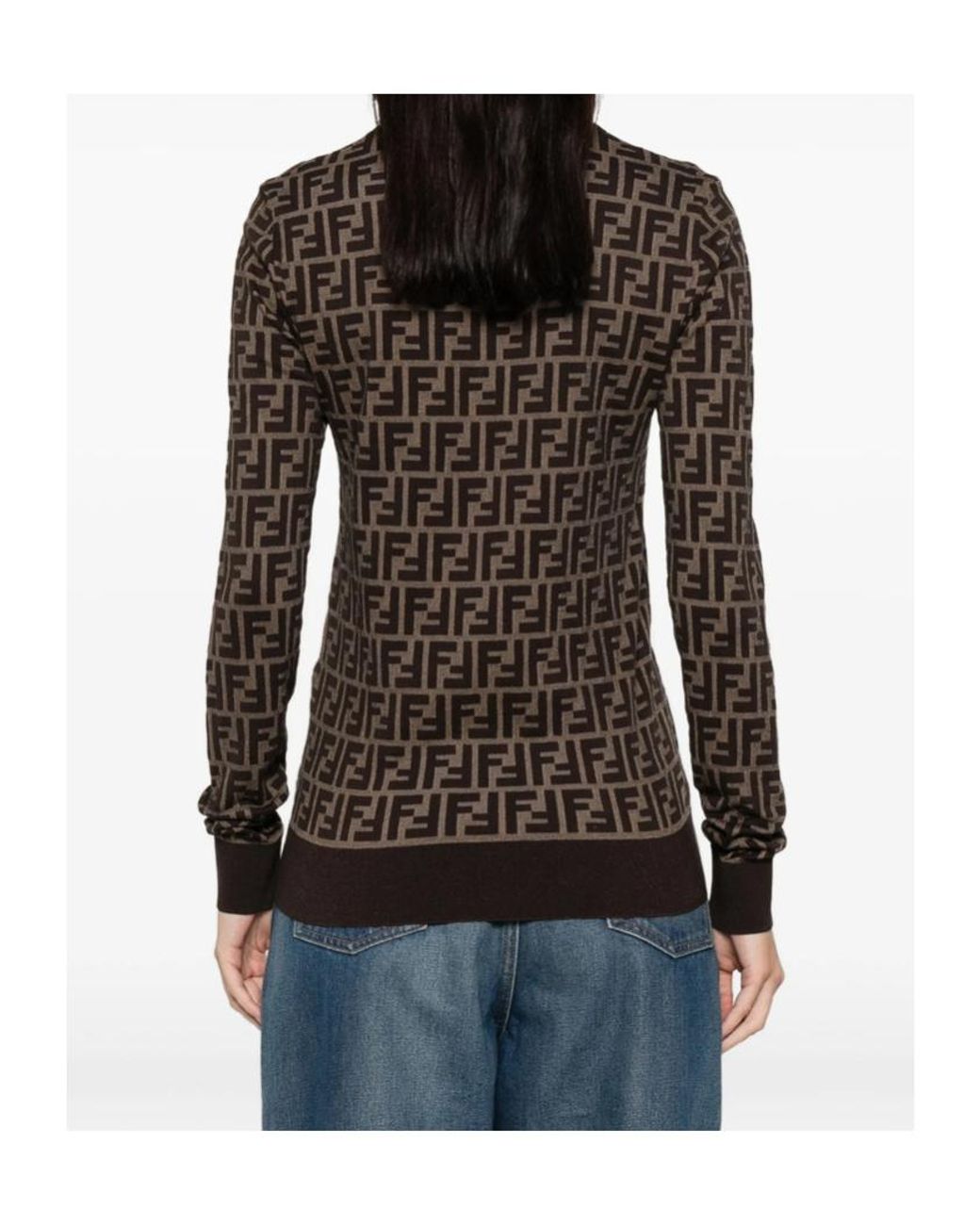 Fendi Black Logo Pattern Sweater