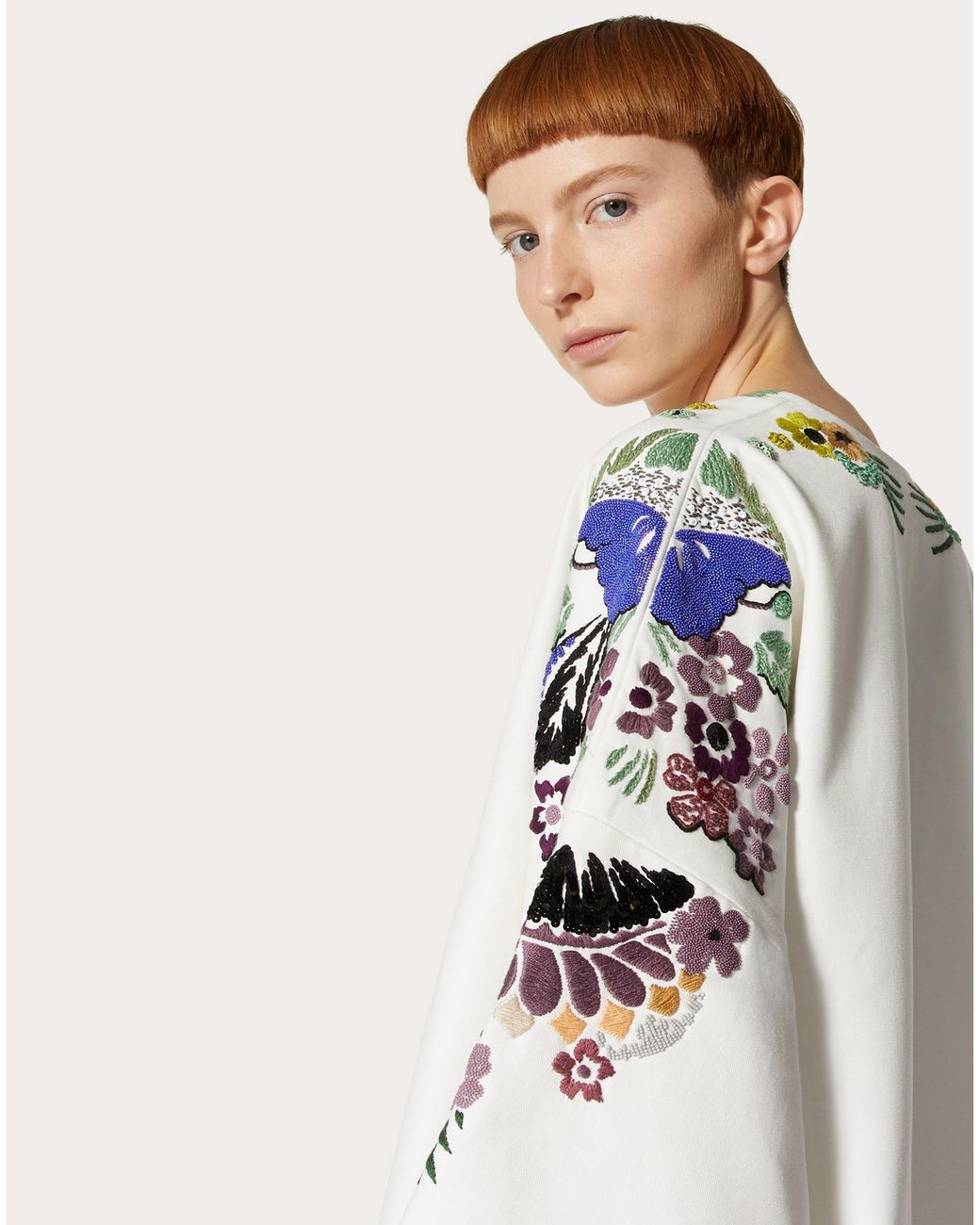 Valentino Gray Embroidery Cardin Dress