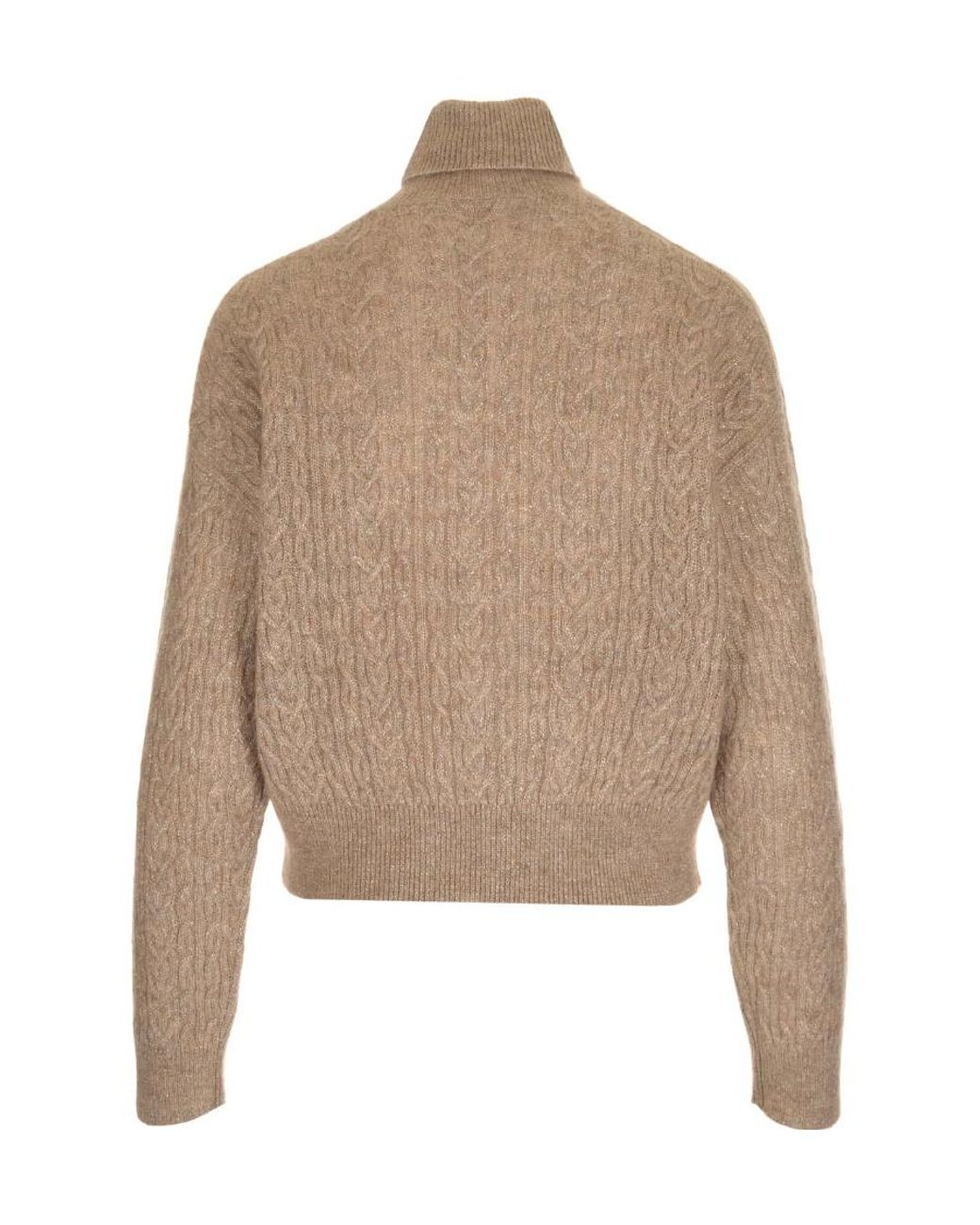 Brunello Cucinelli Natural Cable-Knit Crew-Neck Jumper