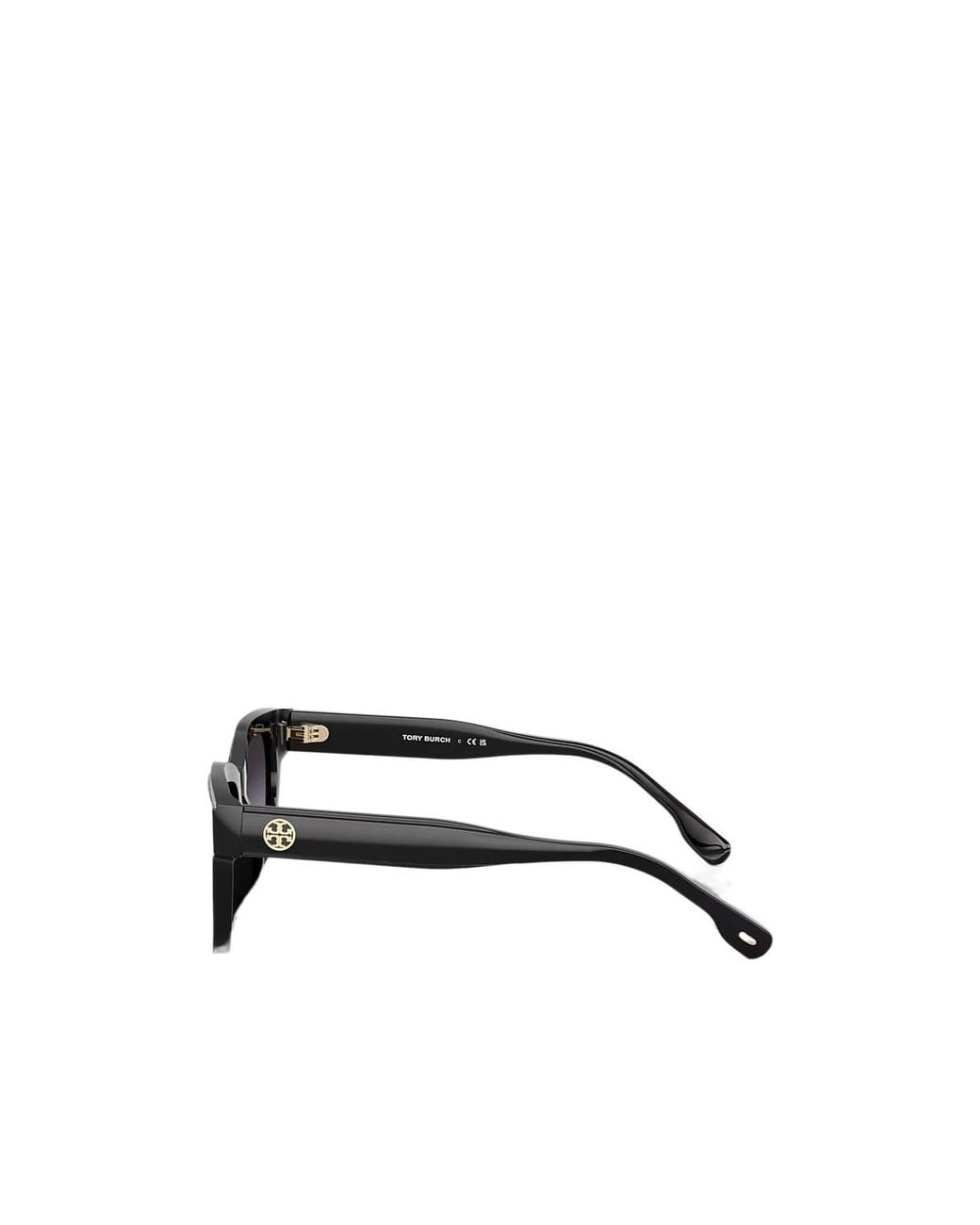 Tory Burch White Rectangle-Frame Sunglasses