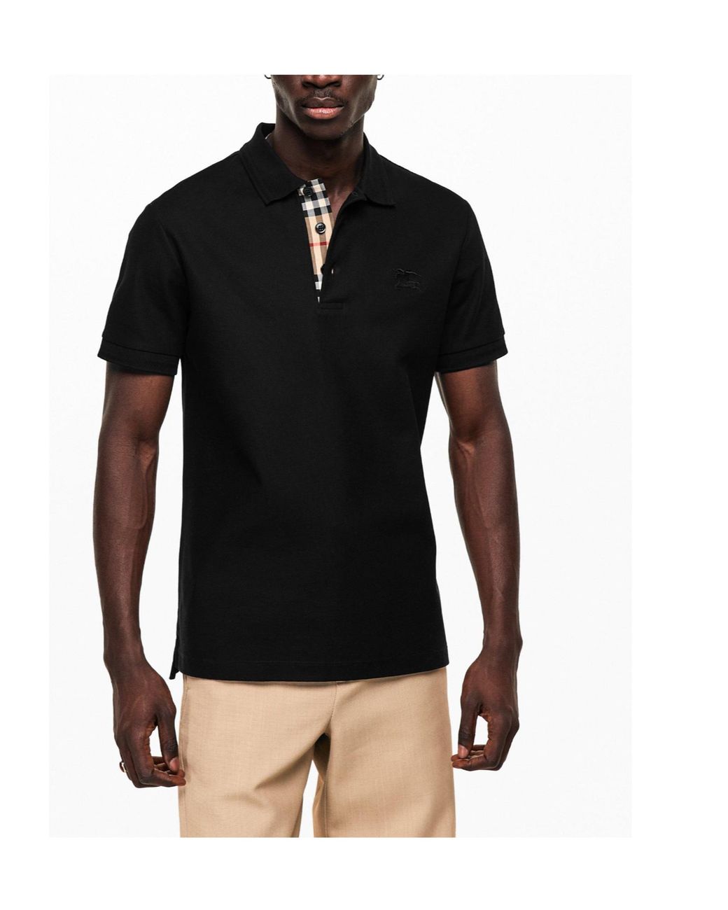 Burberry Black Short-Sleeve Polo Shirt for men