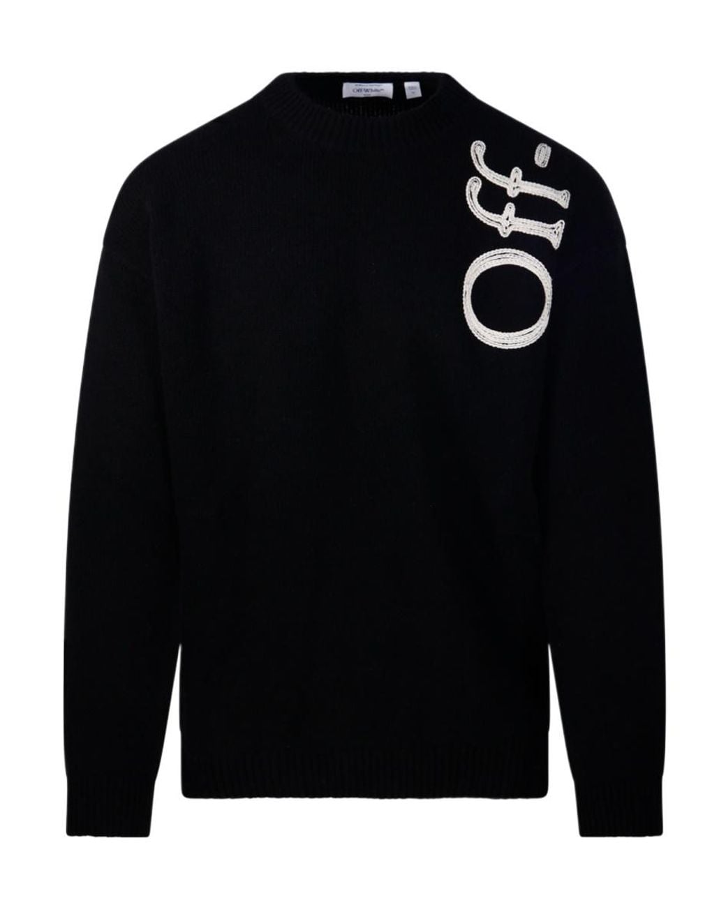 Off-White c/o Virgil Abloh Blue Logo-Embroidered Knitted Sweater for men