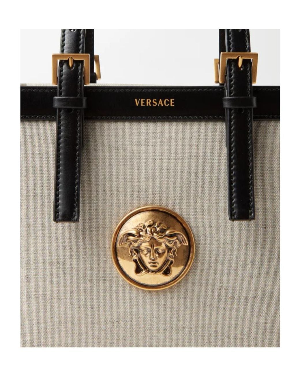 Versace Natural Rivière Mini Canvas Tote
