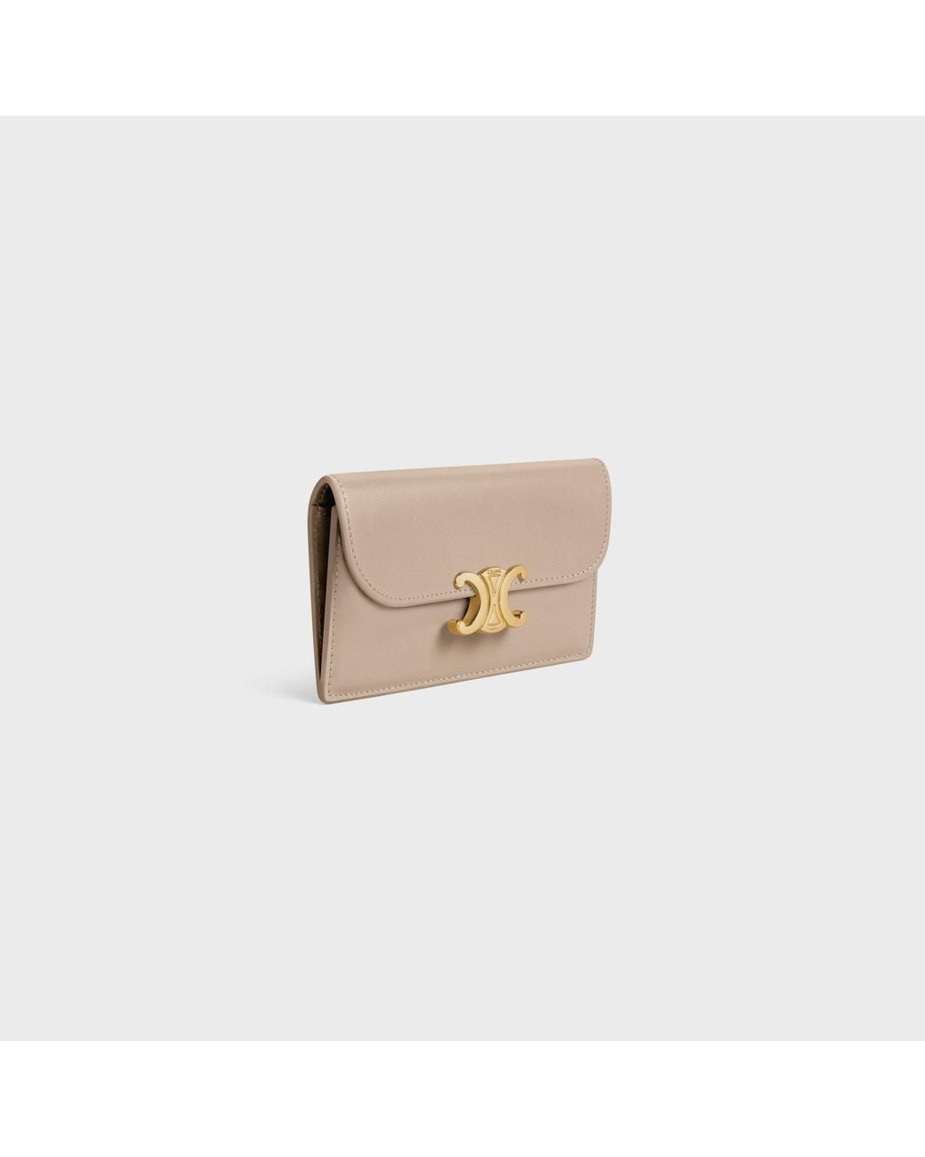 Céline Natural Long Card Holder With Flap Triomphe