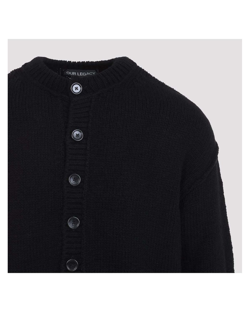 Our Legacy Black Pitch Crew-Neck Cardigan for men