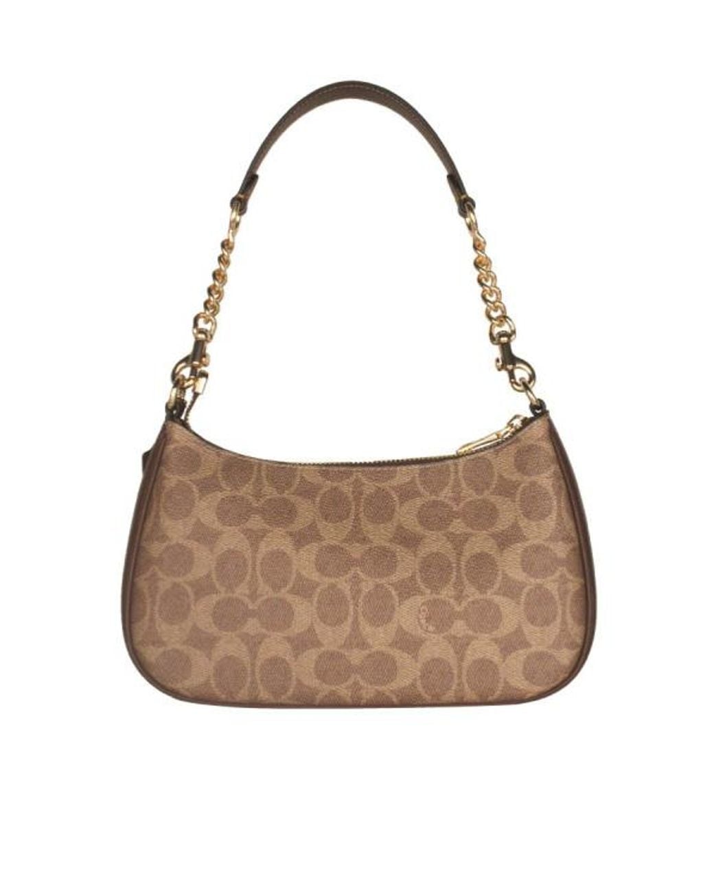 COACH Natural Logo Zipper Shoulder Bag