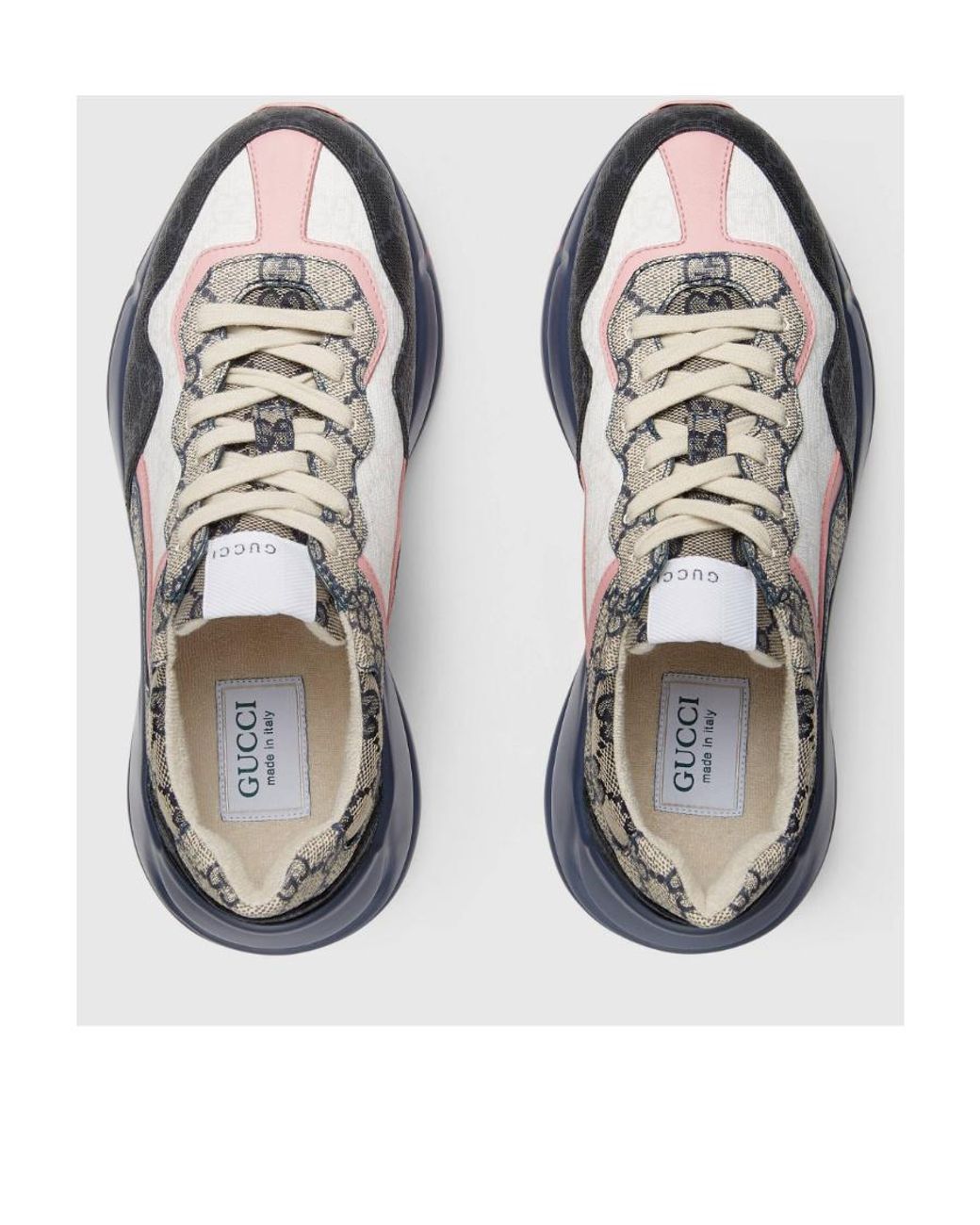 Gucci Blue Gg Supreme Rhyton Sneakers