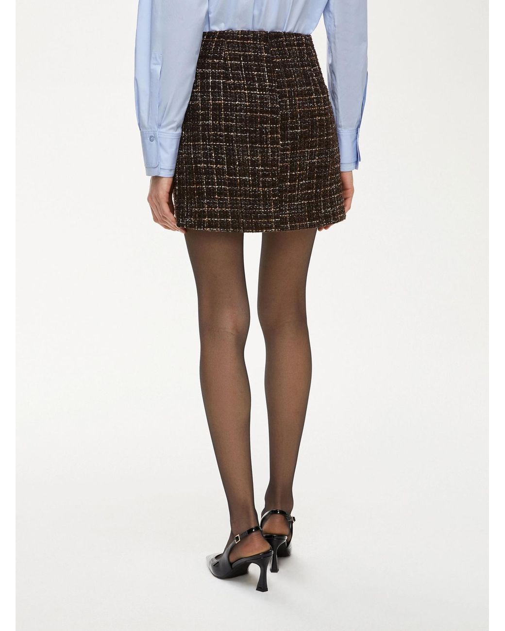 iBlues Brown Basketweave Skirt