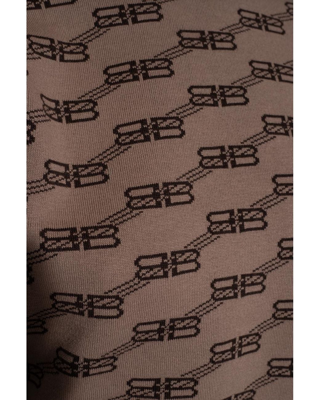 Balenciaga Brown Bb Monogram Knitted Jumper