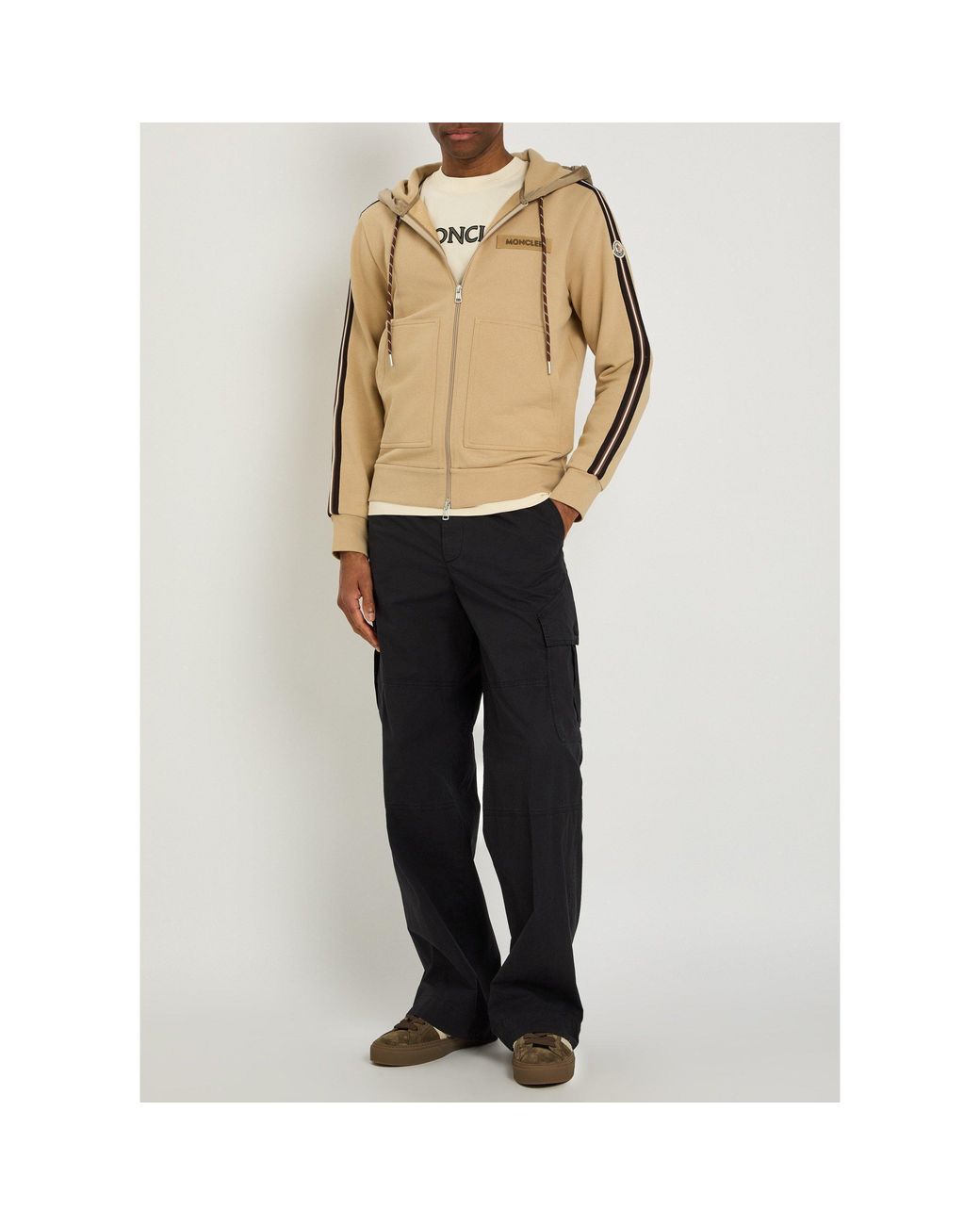 Moncler Natural A Simple Cotton Cardigan for men