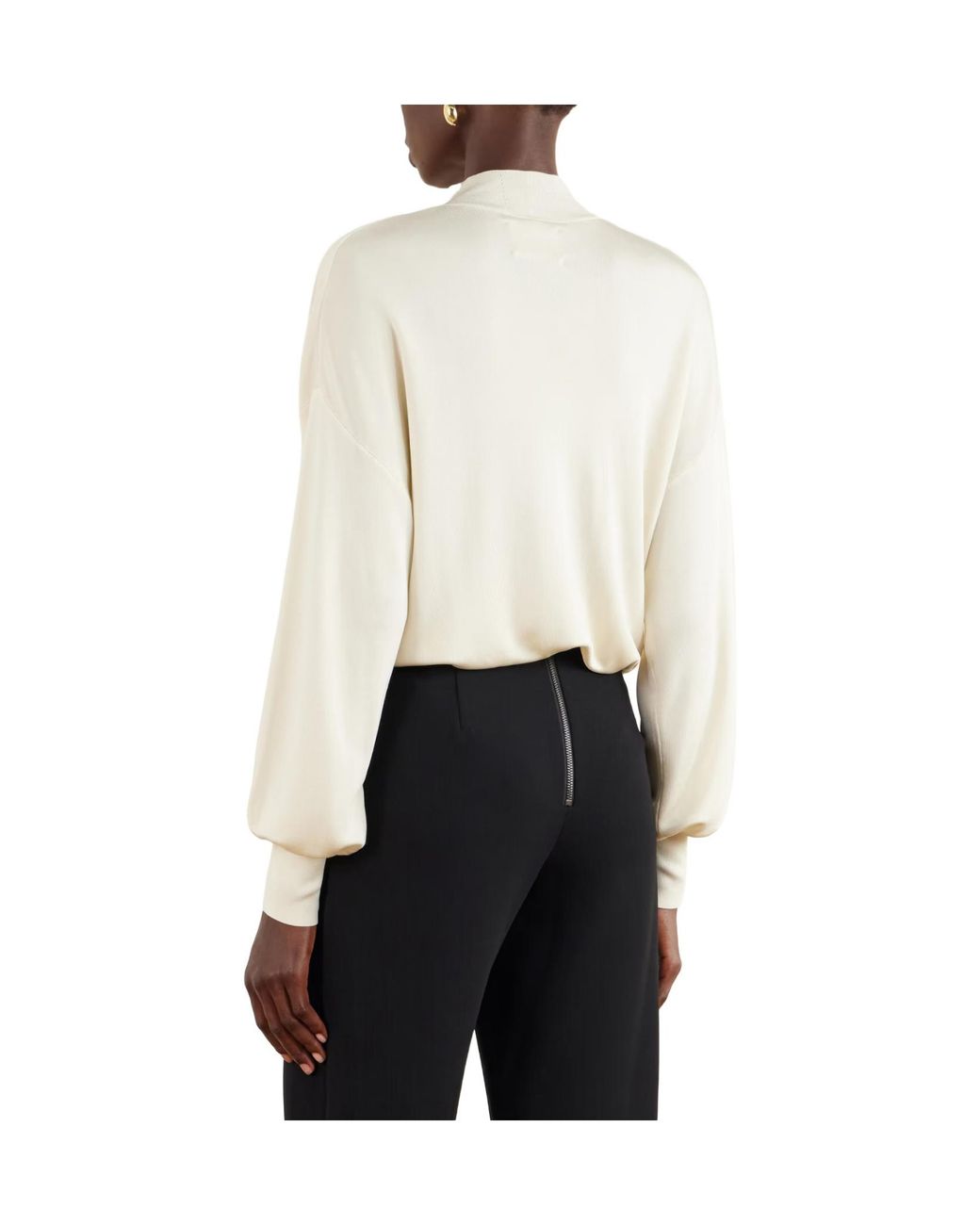 Galvan White Cream Turtleneck Bodysuit