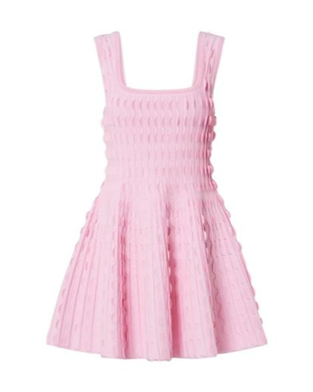 Jonathan Simkhai Pink Vanna Knitted Scalloped Minidress