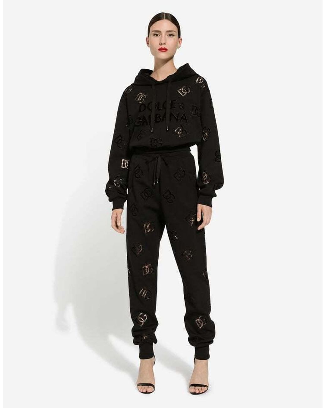 Dolce & Gabbana Black Cut-Out Dg Logo Jersey Hoodie