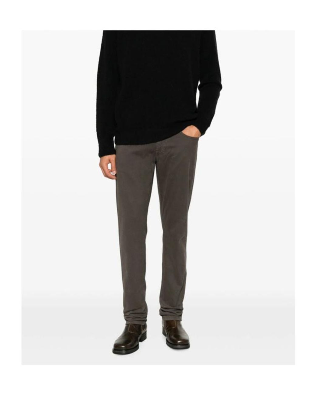 Tramarossa Gray Casual Trousers With Belt Loops for men