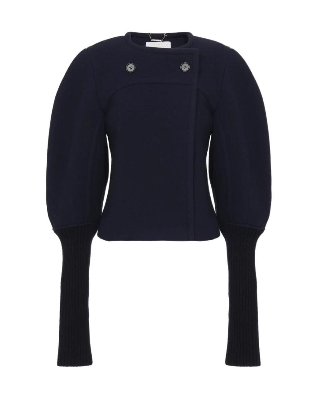 Chloé Blue Chloé Boxy Cropped Coat
