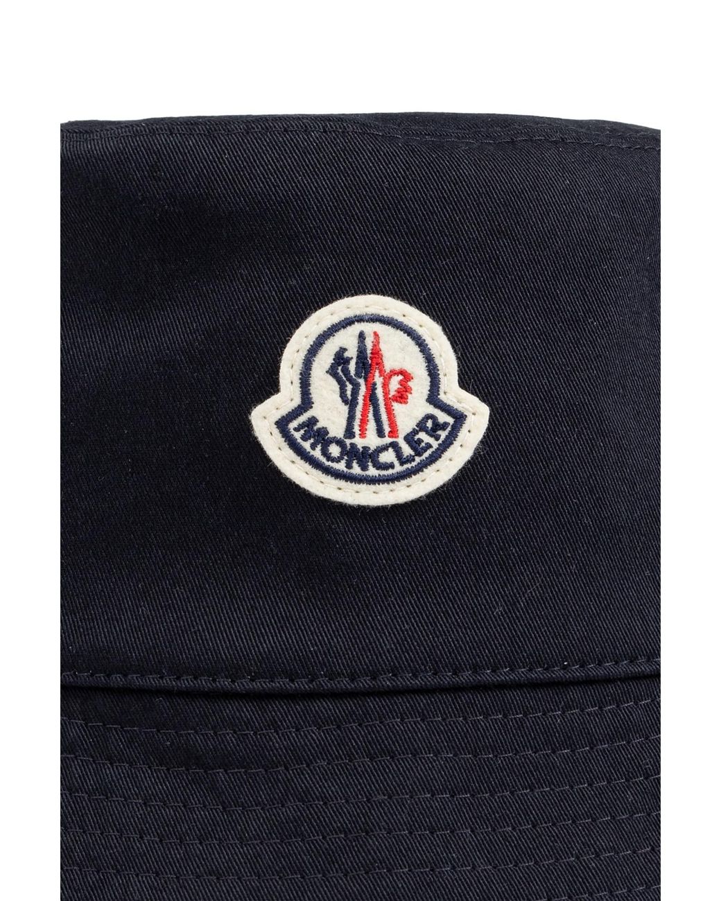 Moncler Blue Hat With Logo Patch for men