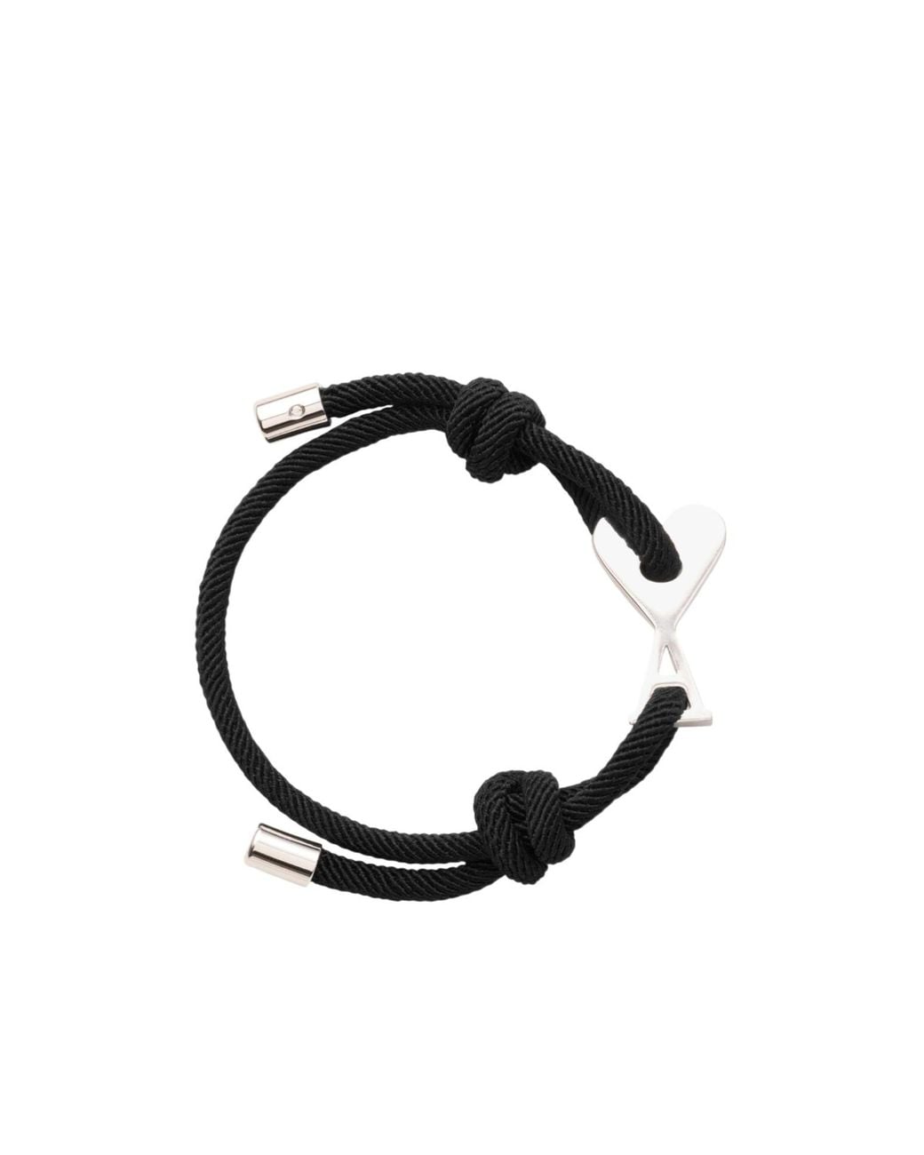AMI Black Cord Brass Ami De Coeur Bracelet for men