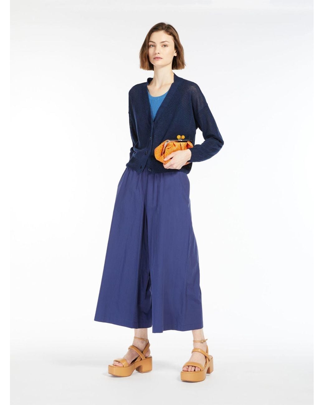Weekend by Maxmara Blue Wide-Legged Casual Pants