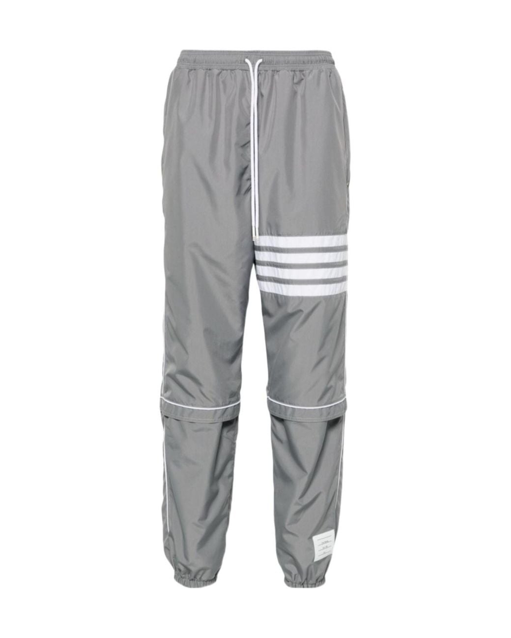 Thom Browne Gray Bar Stripe Detailed Track Trousers for men