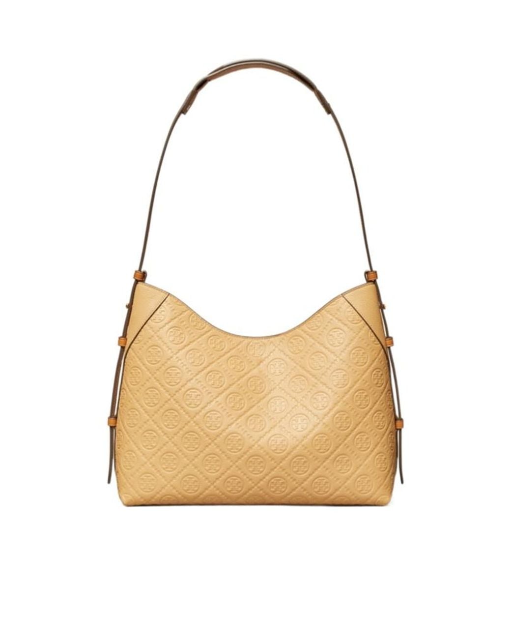 Tory Burch Natural T Monogram Pebble Messenger
