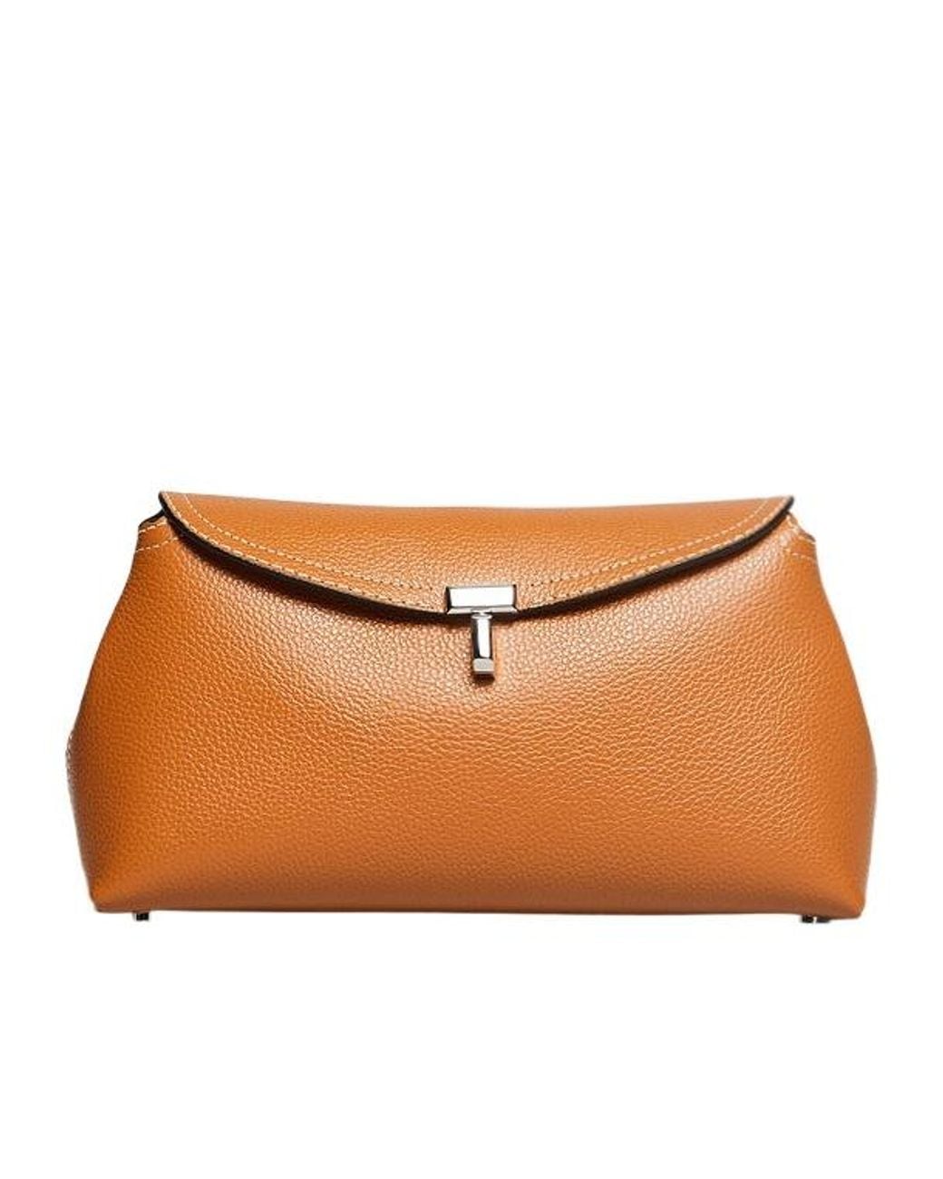 Totême Brown Totême Logo Plaque Foldover Top Crossbody Bag