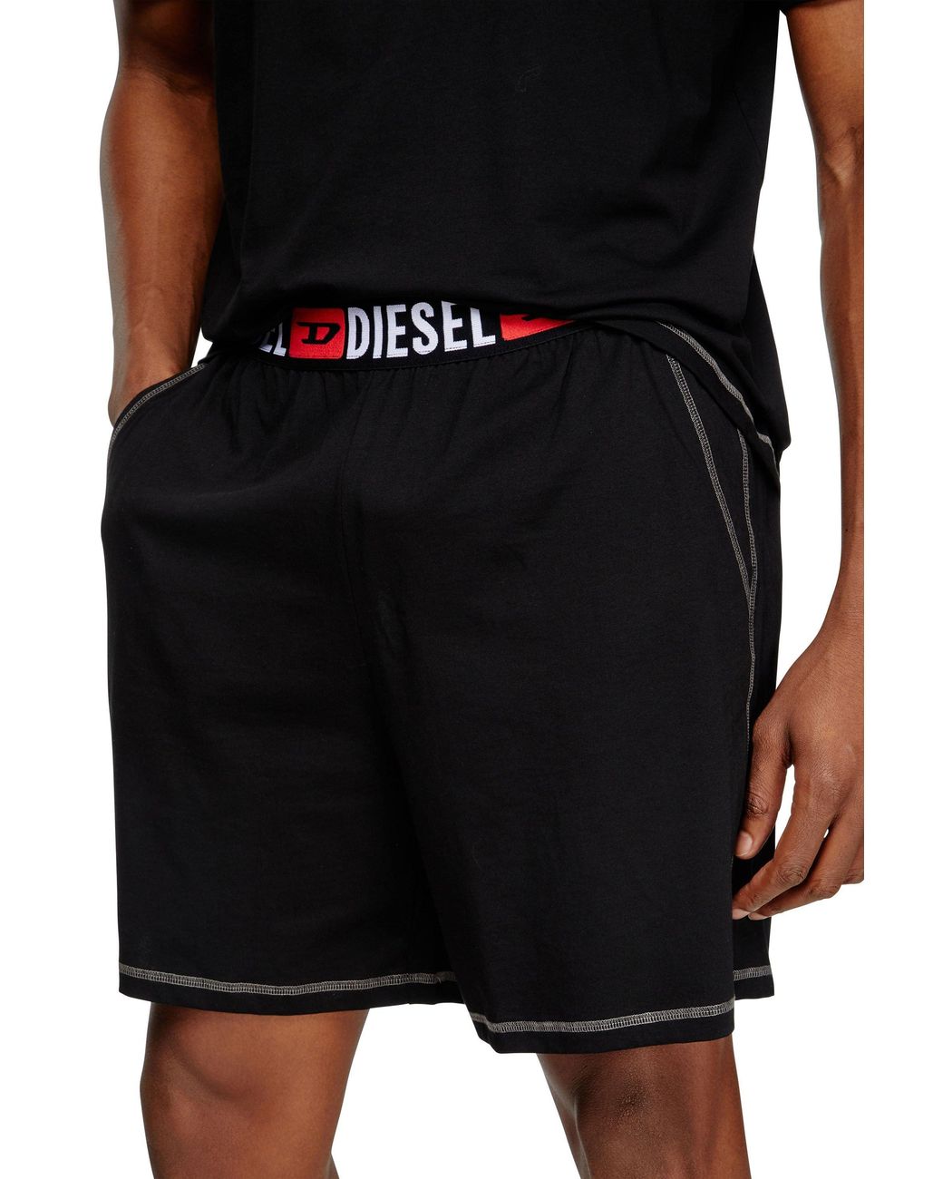 DIESEL Black Set-Adam-D-Core Two-Piece Pajamas for men