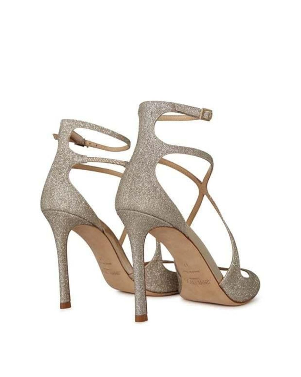 Jimmy Choo White Square-Headed High-Heeled Sandals