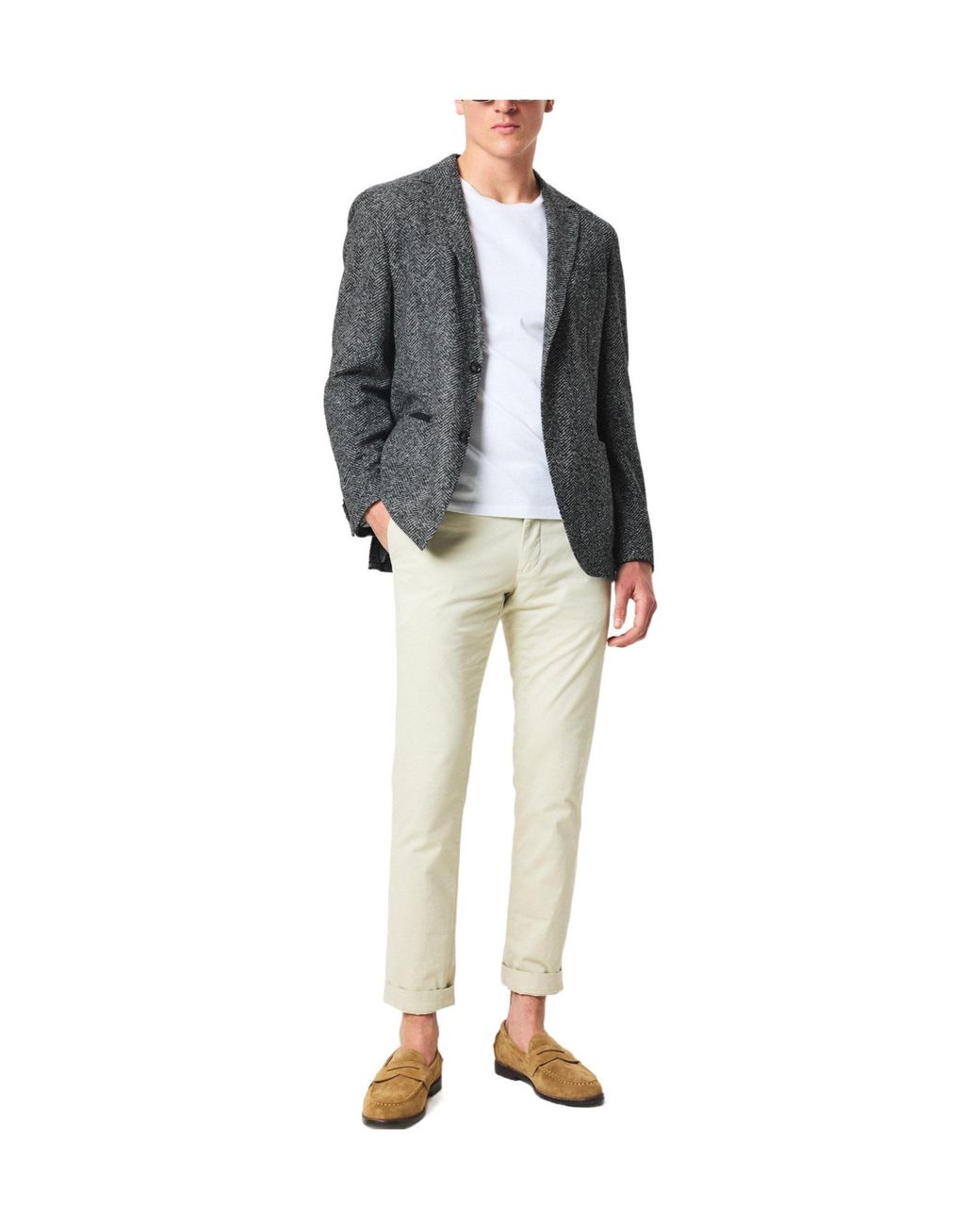 Boss Gray Single-Breasted Blazer for men