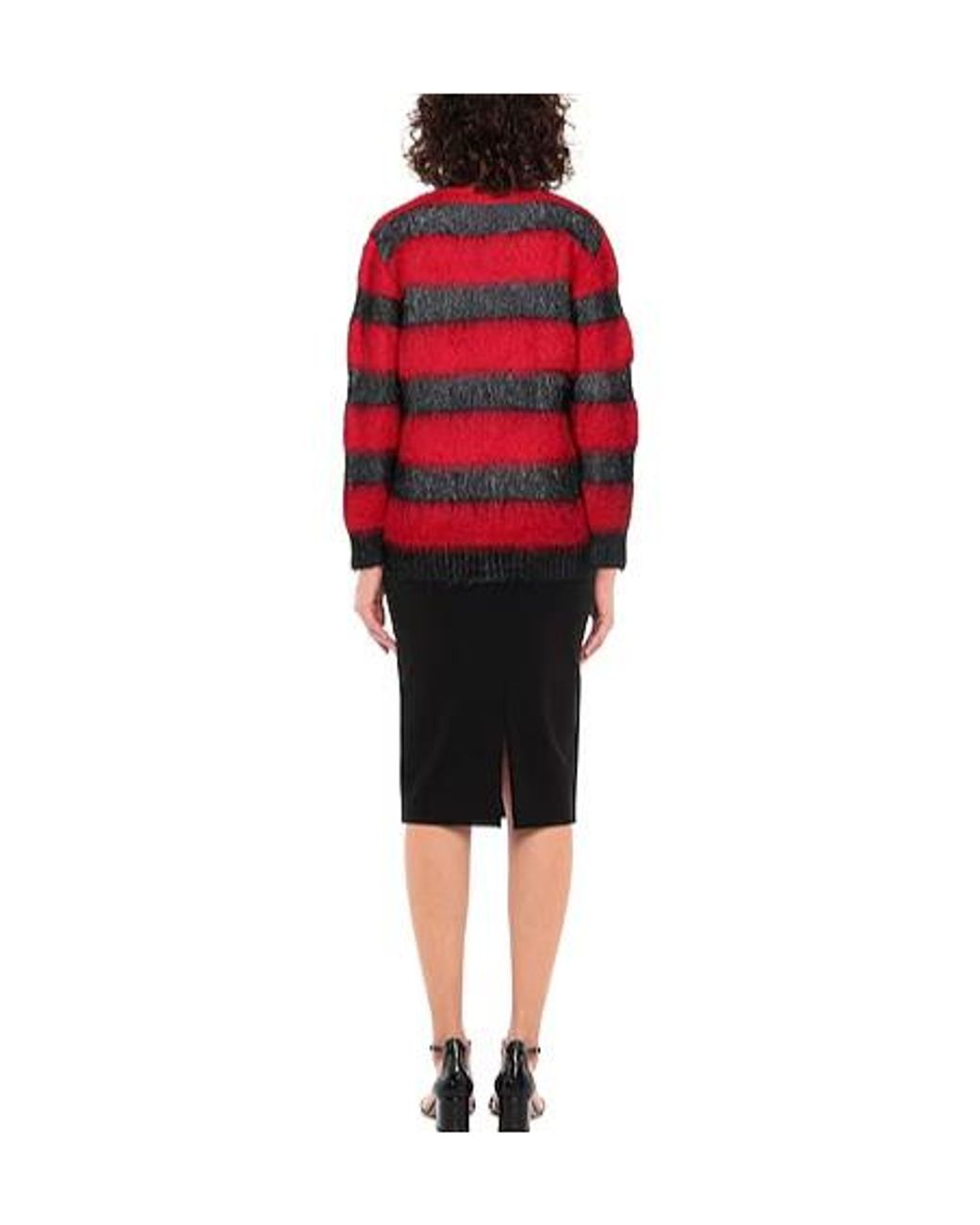 Saint Laurent Red Striped Knit Suede Jacket
