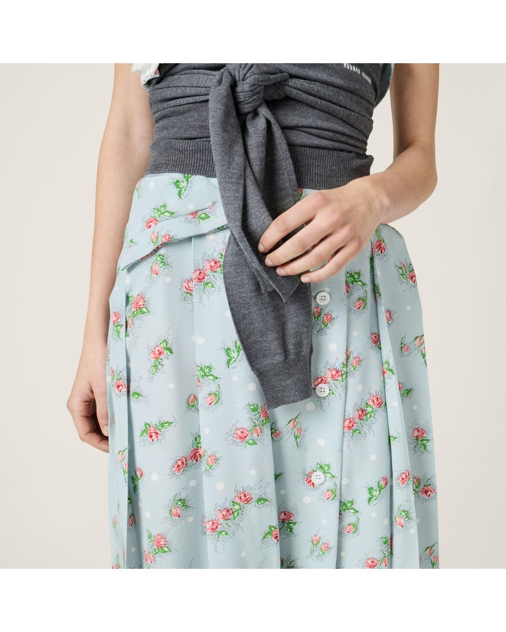 Miu Miu Blue Printed Marocain Dress