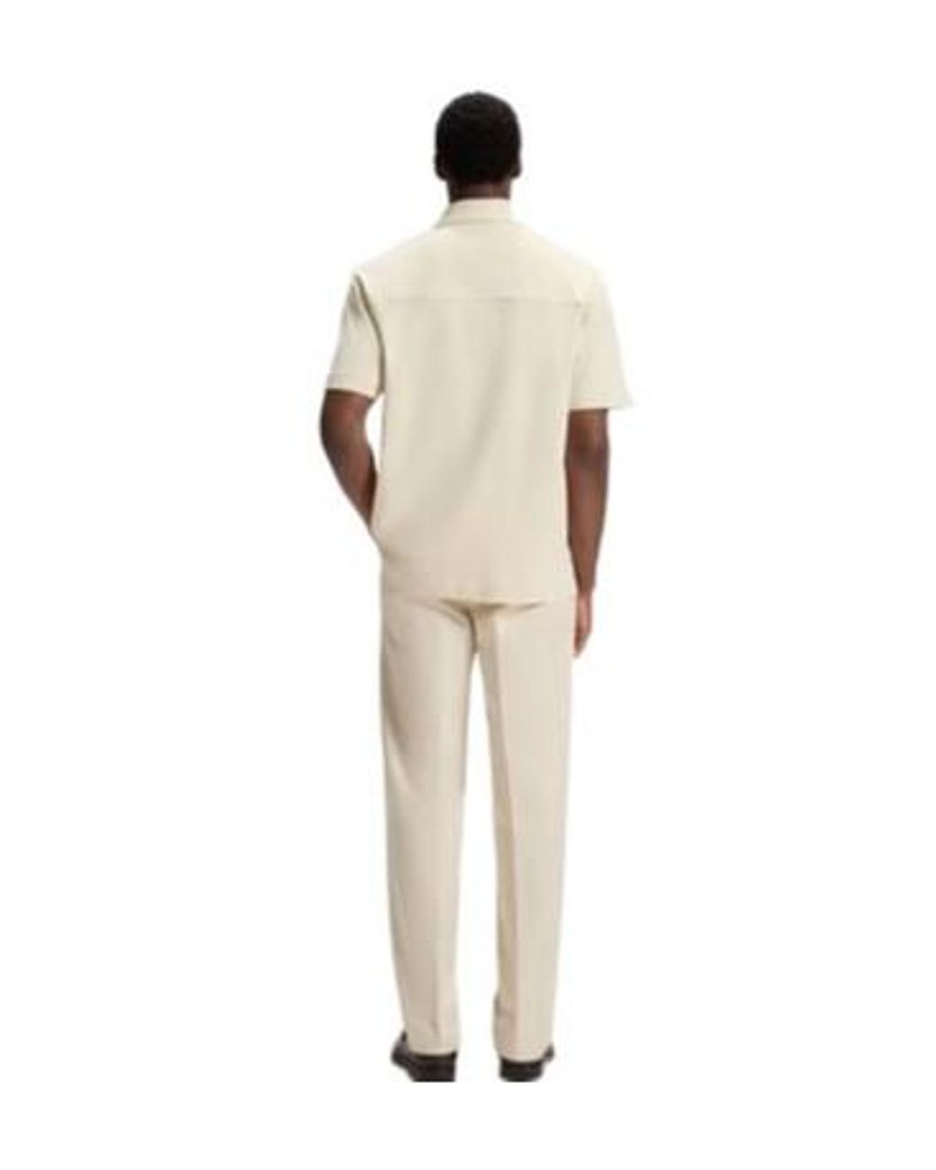 Boss White Solid-Color Short-Sleeve Top for men