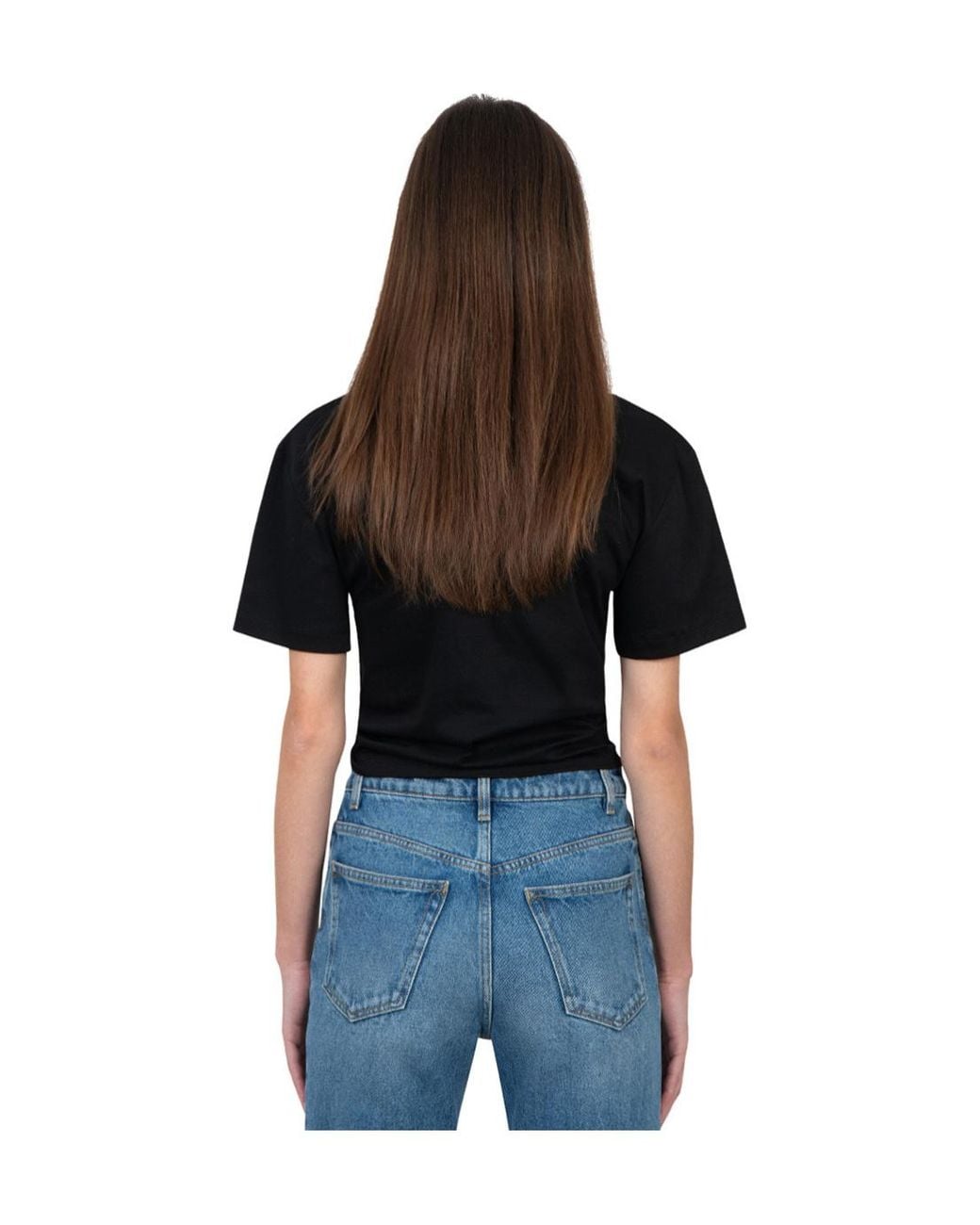 Rabanne Black Rabanne Pierced Cutout Cropped T-Shirt