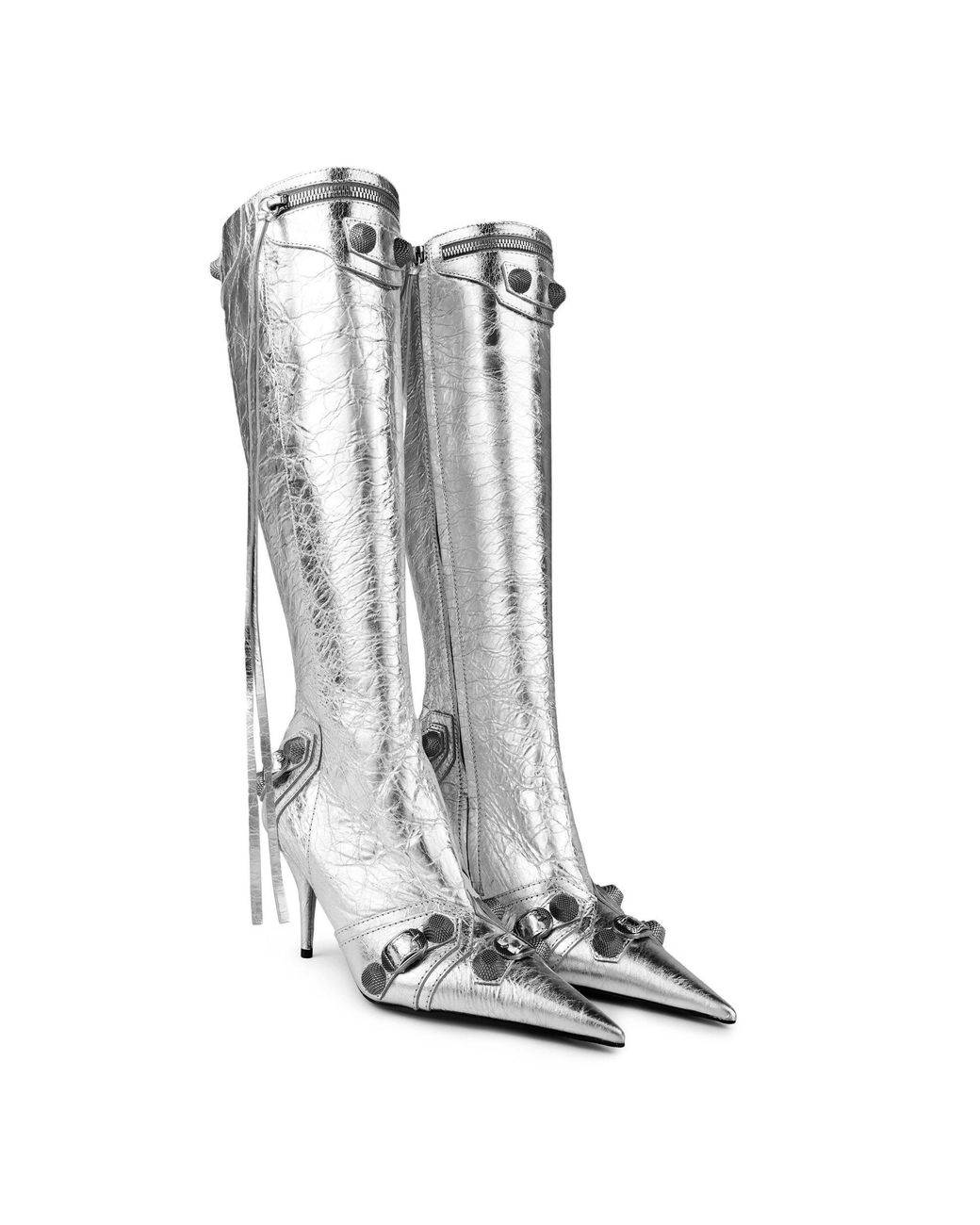 Balenciaga White Bal Cagole Over-The-Knee Boots