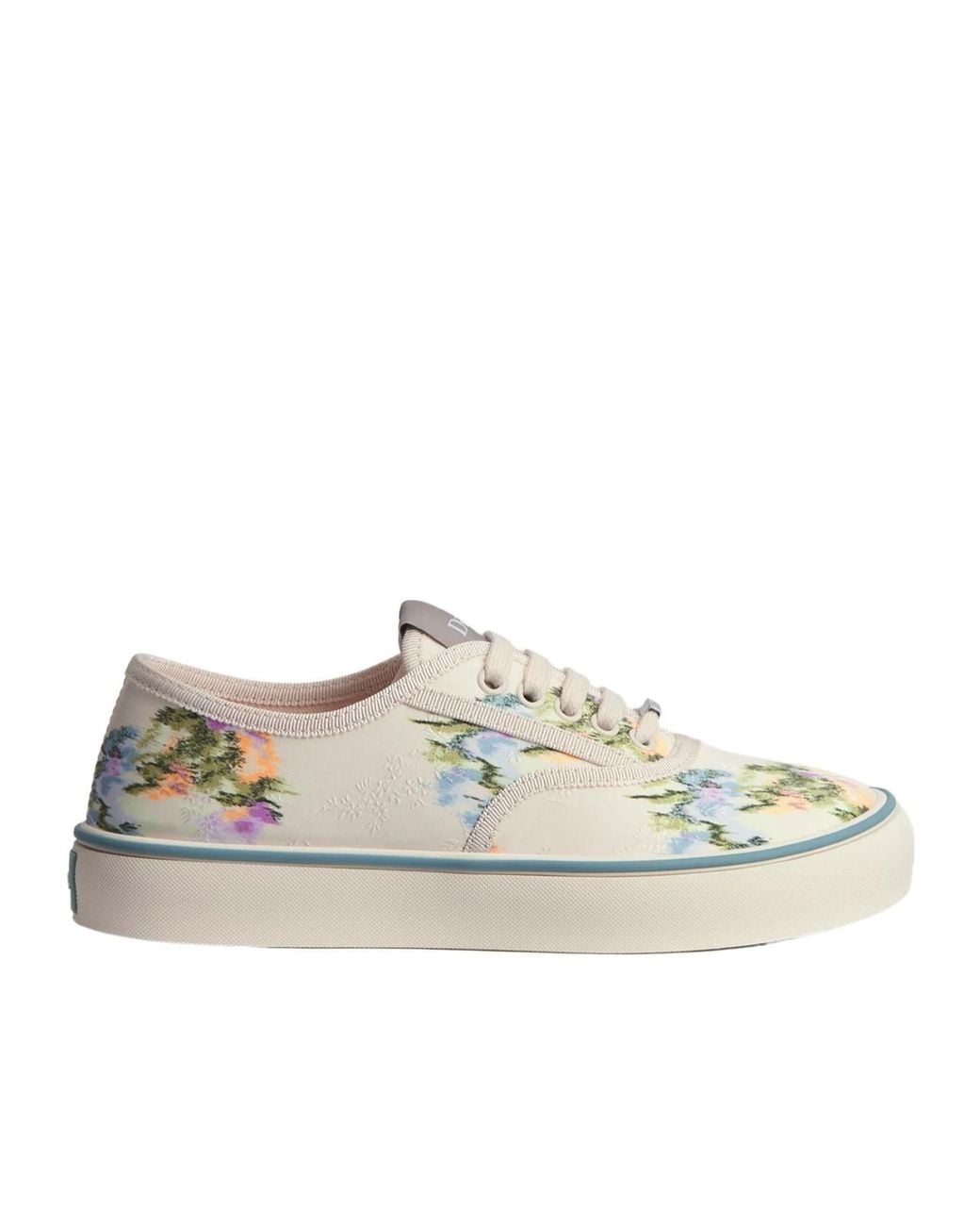 Dior White Printed Canvas Low-Top Sneakers
