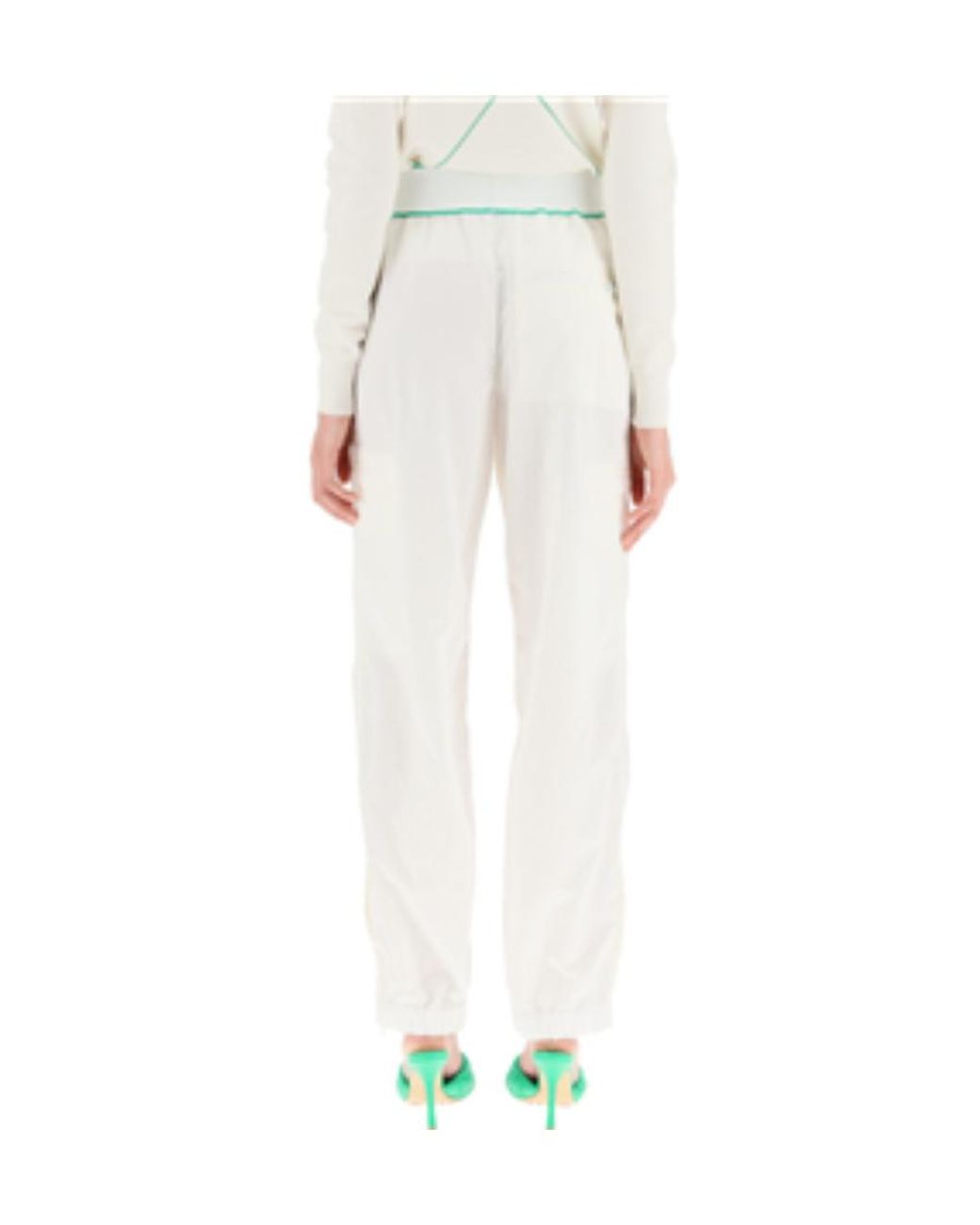 Bottega Veneta White Reverse Logo Pants