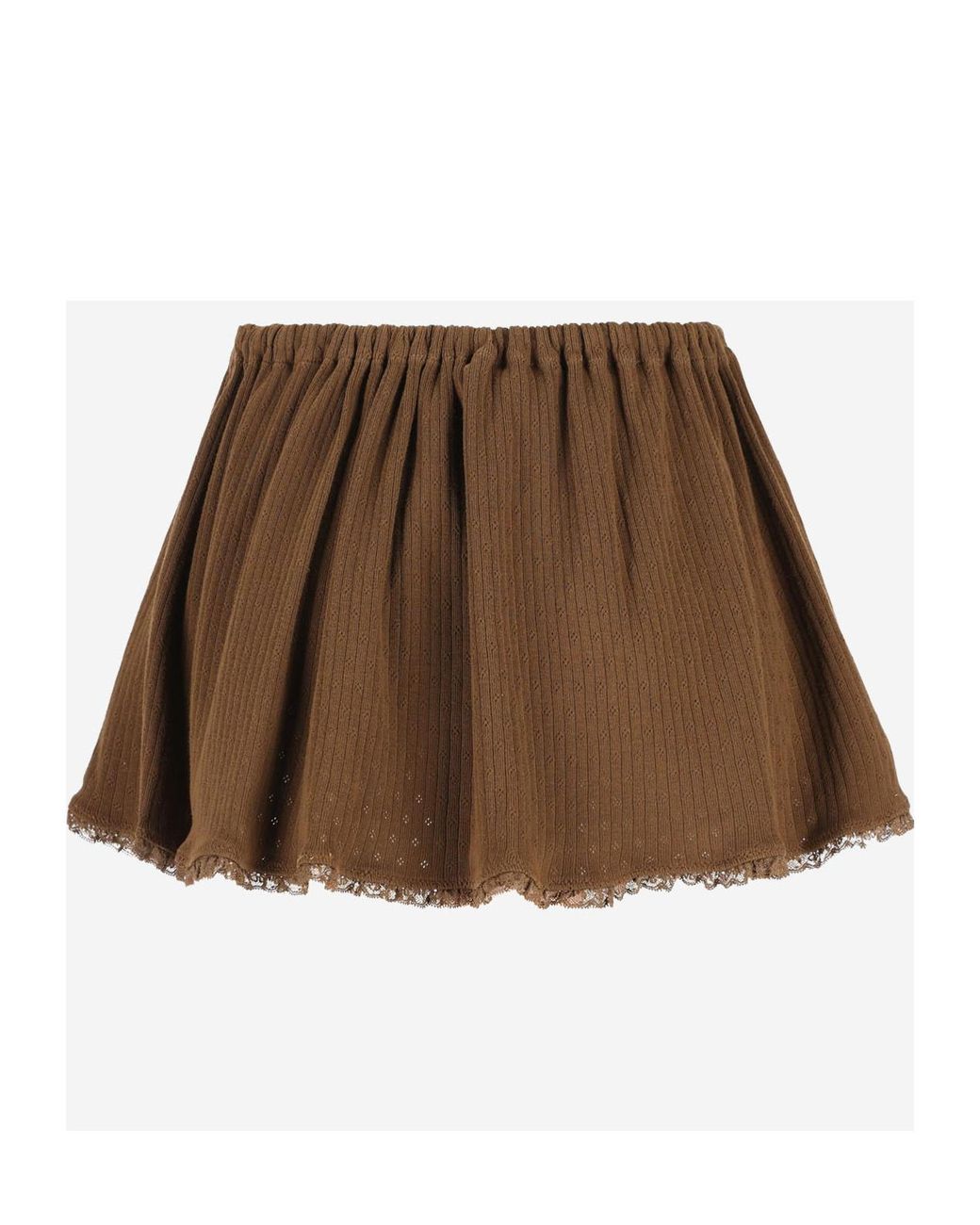Miu Miu Brown Garment-Dyed Mini Skirt