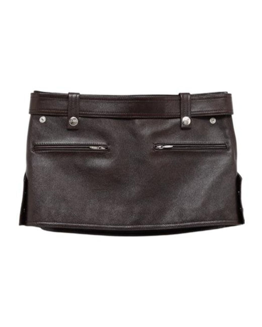 Gucci Black Leather Mini Skirt