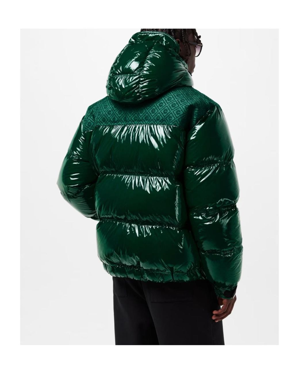 Casablanca Green Printed Hooded Down Jacket for men