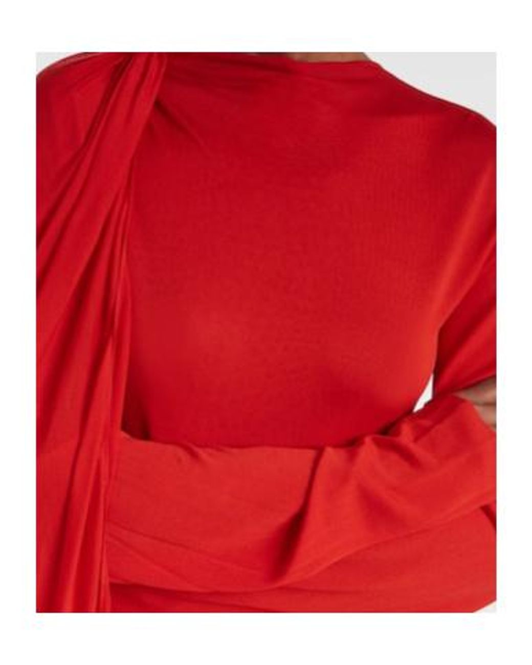 Calvin Klein Red Sara Draped Jersey Gown