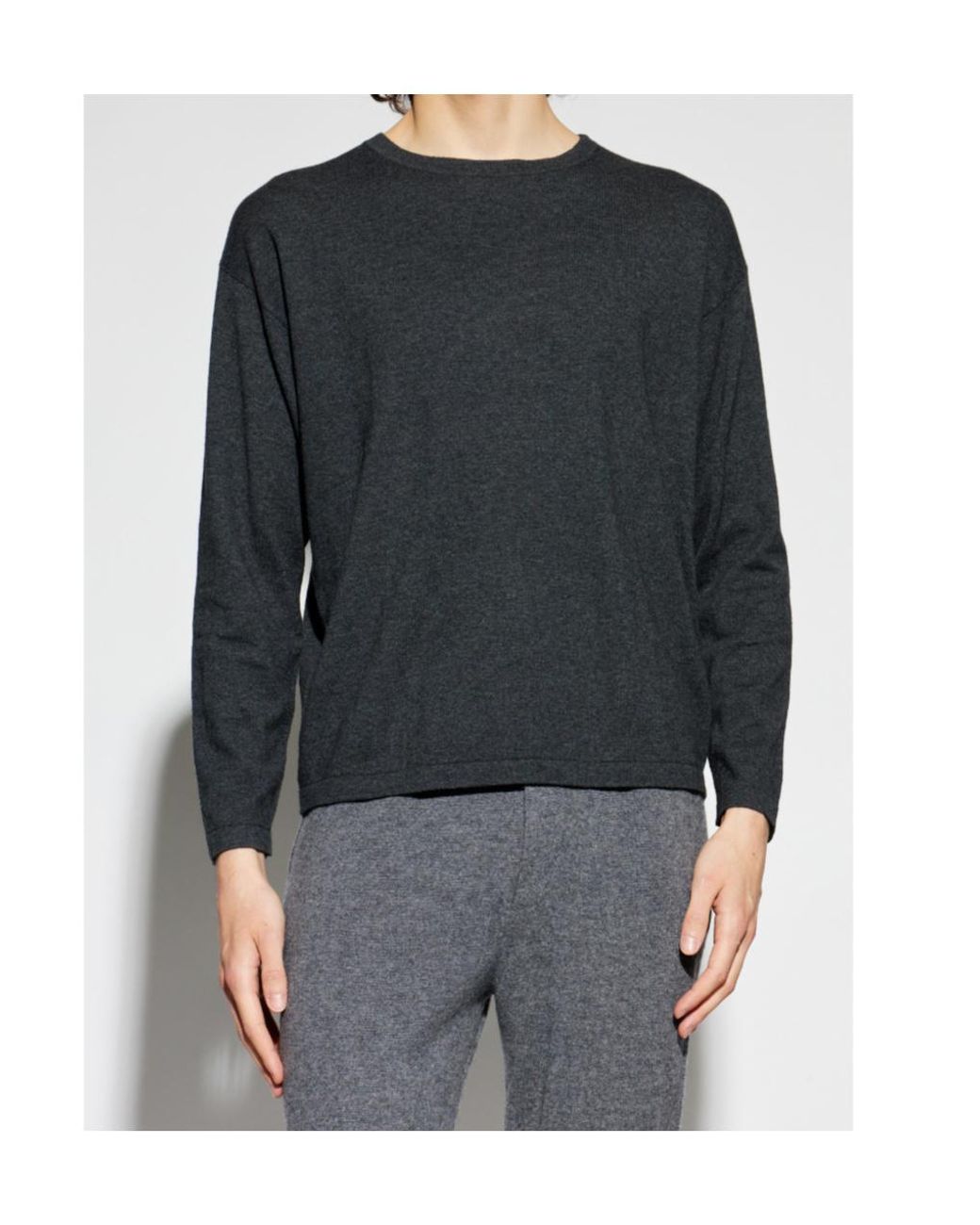 Lisa Yang Gray Theodor Crew Neck Knitted Sweater for men