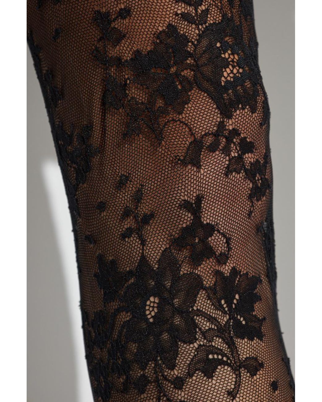 Balenciaga Black Floral Lace Tights