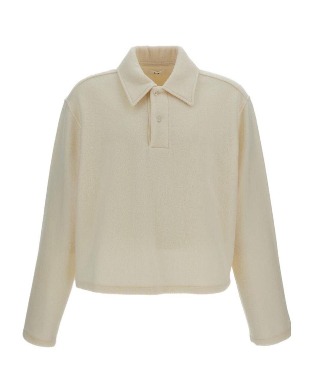 Rier Natural Button Detailed Long-Sleeved Polo Shirt for men