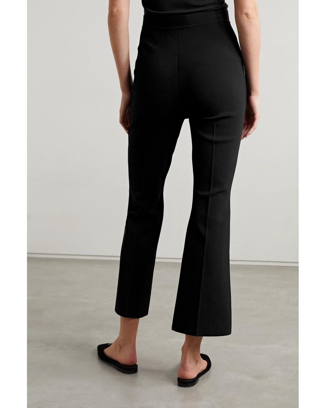 A.L.C. Black Brooklyn Stretch-Jersey Flared Pants