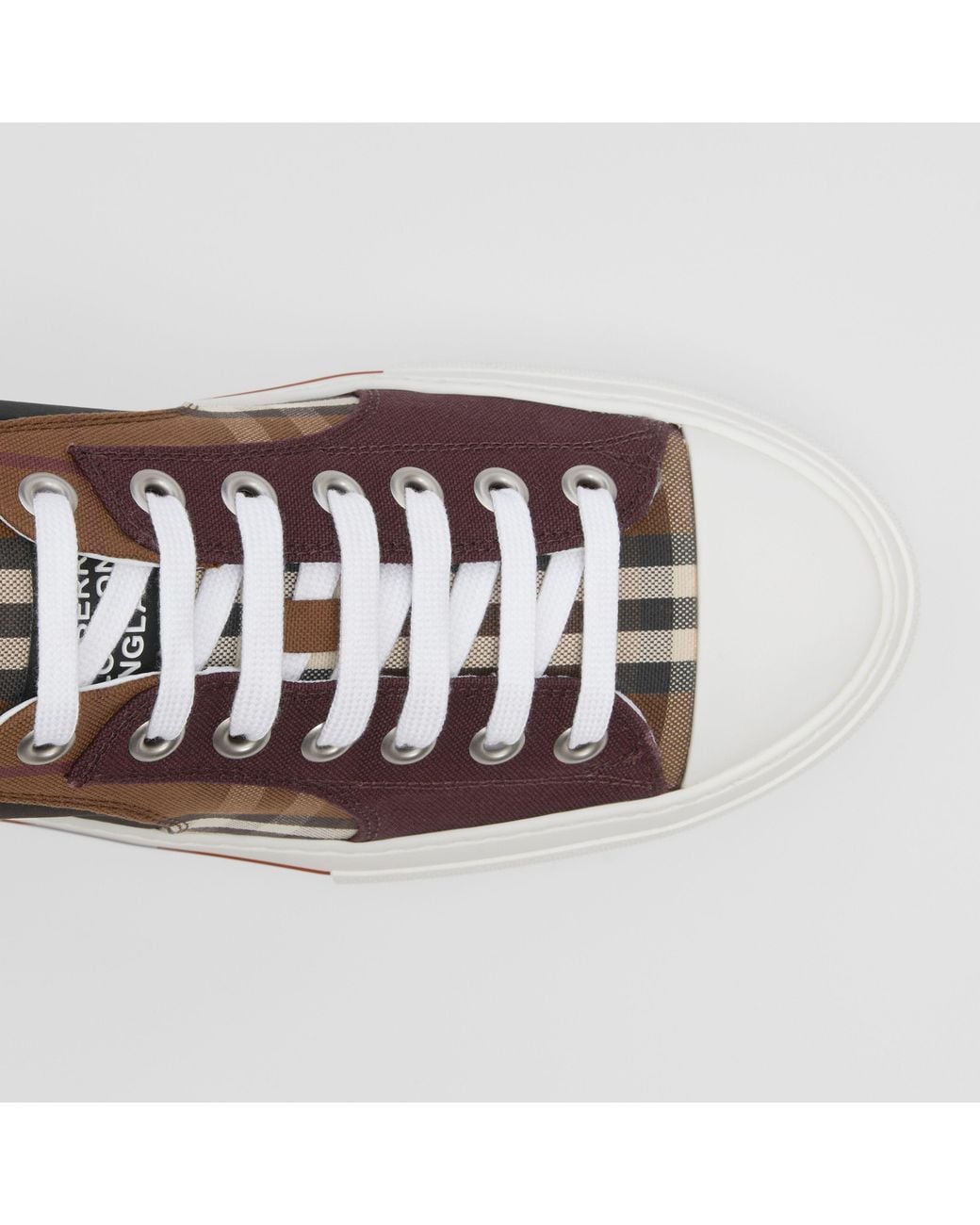 Burberry Brown Vintage Check Canvas High-top Sneaker for men