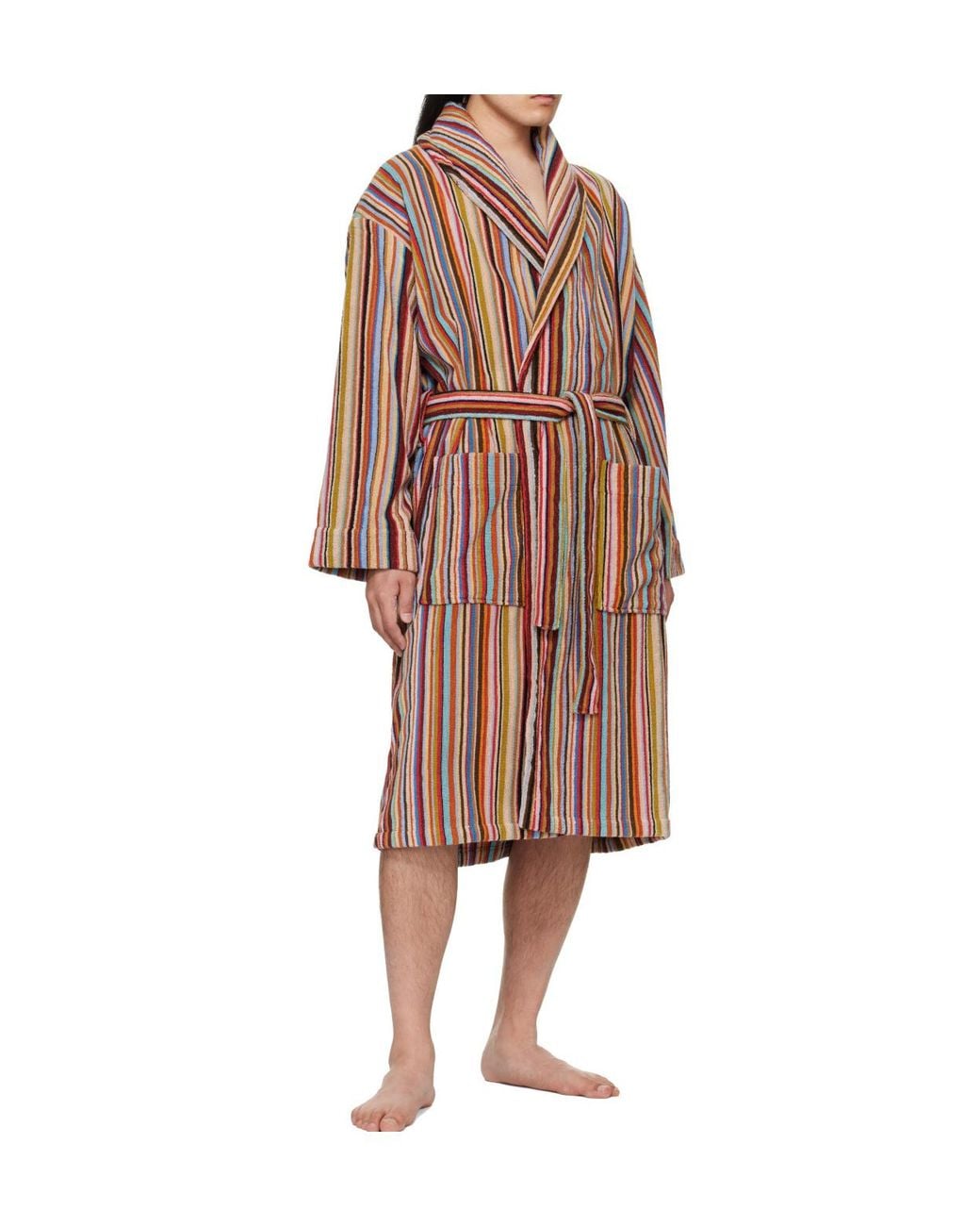 Paul Smith White Signature Striped Bathrobe for men