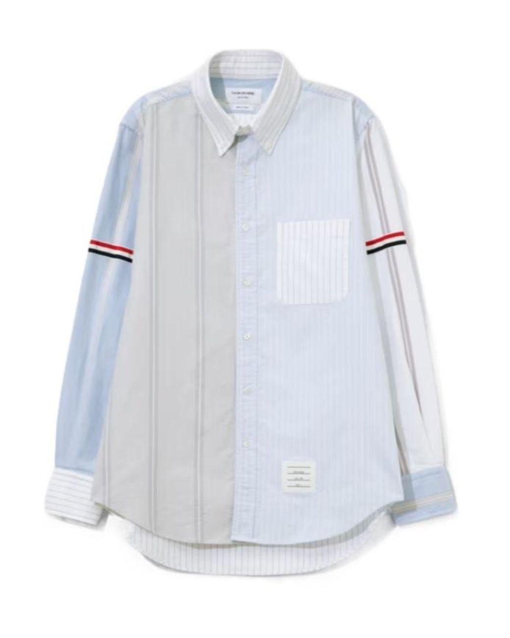 Thom Browne Blue Funmix Striped Oxford Shirt for men