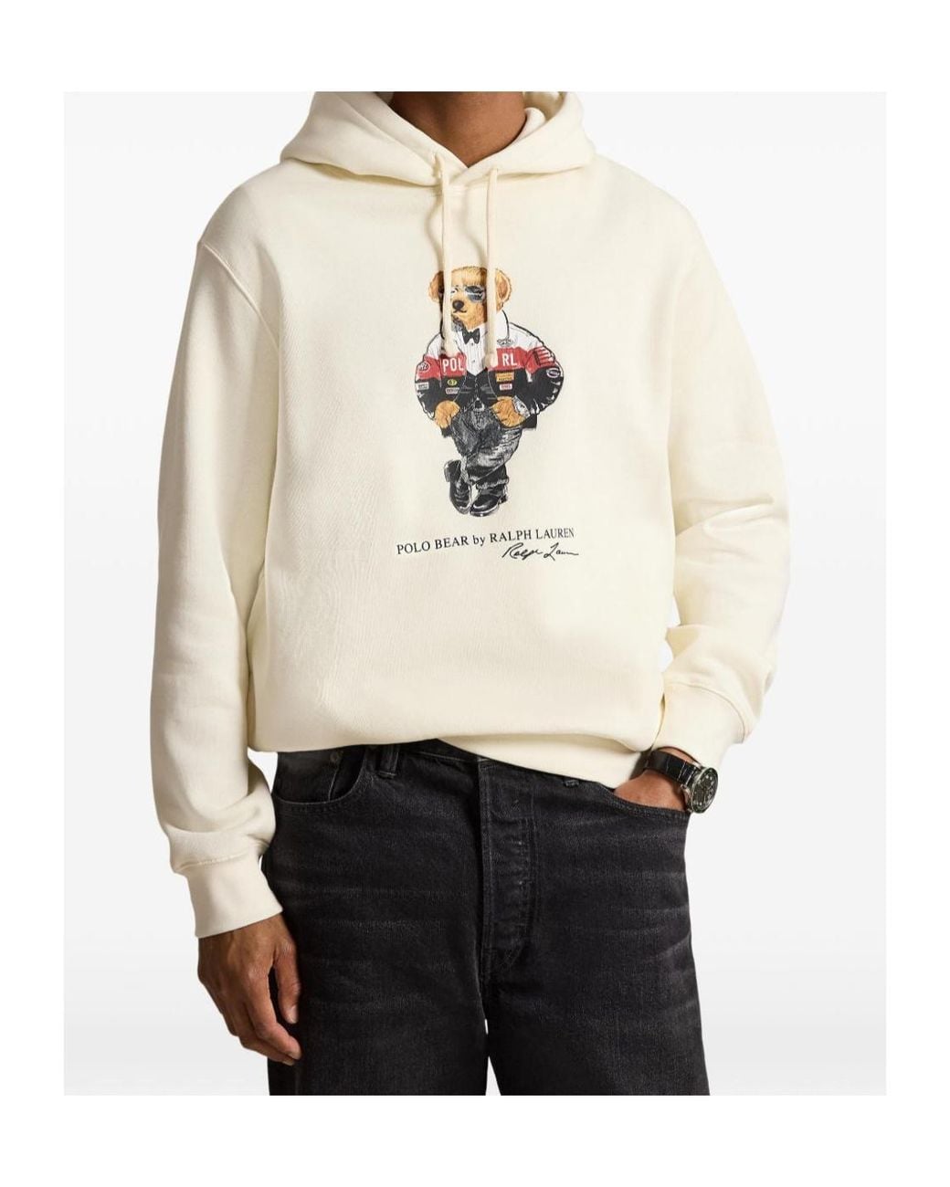 Polo Ralph Lauren White Polo Bear Hoodie for men